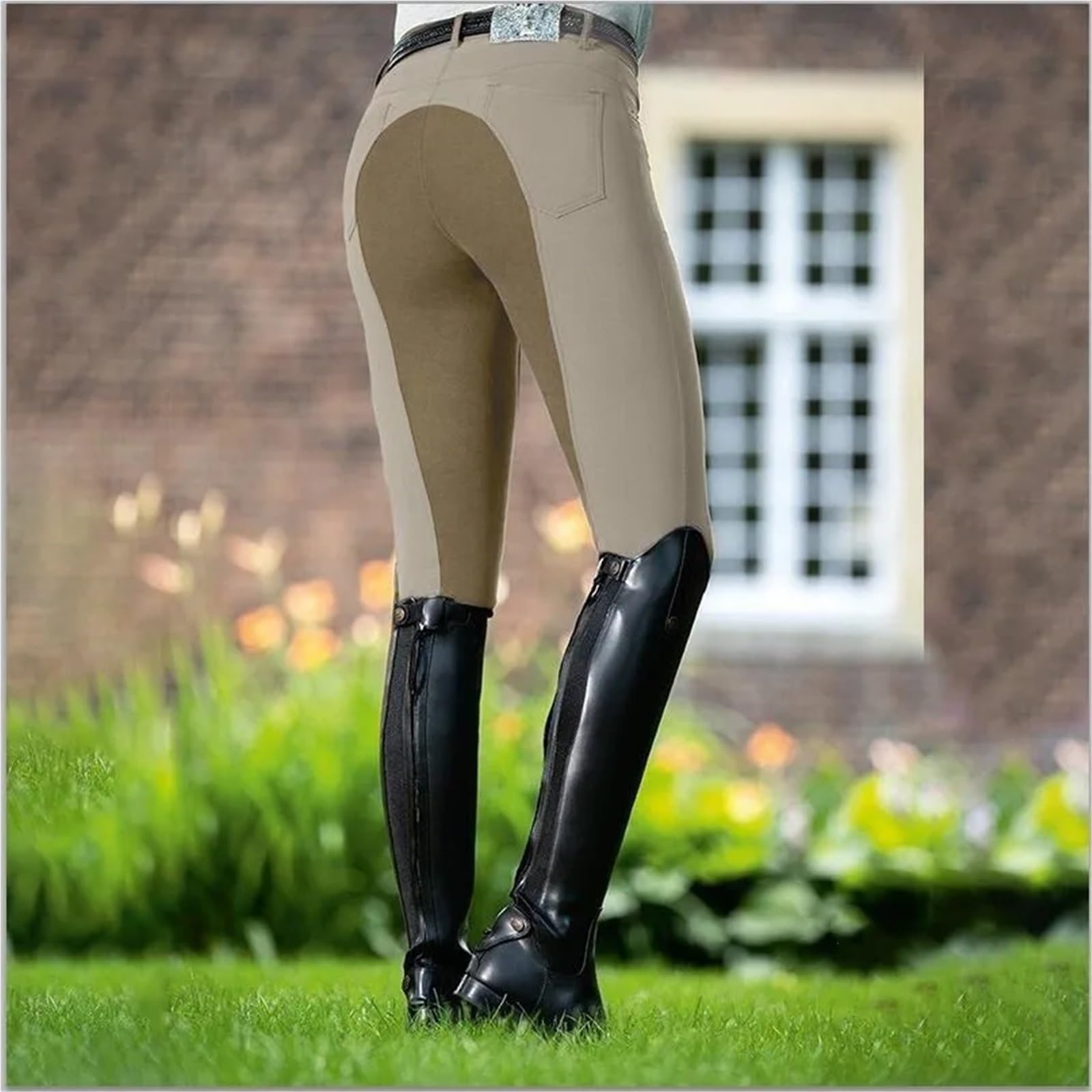 Pantaloni da Equitazione Donna, Elastici, Traspiranti, Sportivi, Leggings a Seduta Intera, for Corse di Cavalli per Donna