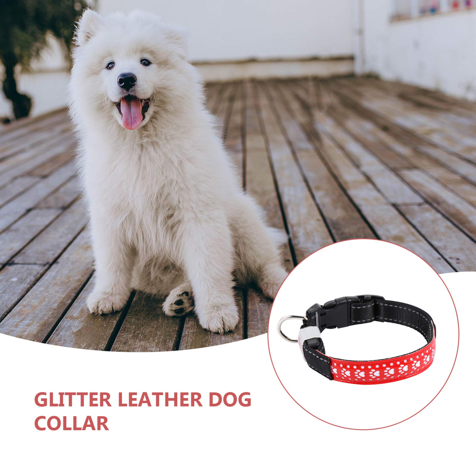 Didiseaon 3pièces Collier Lumineux pour Chien PU Et LED Clignotant Accessoire pour Animal pour Promenades Nocturnes