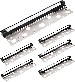 LUMENGY 12 Inch LED Hardscape Light, 1 to 4 Watt Dimmable, 2700K Warm White, 12V, Easy Replaceable Feature, Includes 3 Mounting Plates for Outdoor Paver Steps and Retaining Walls, Black (6 Pack)