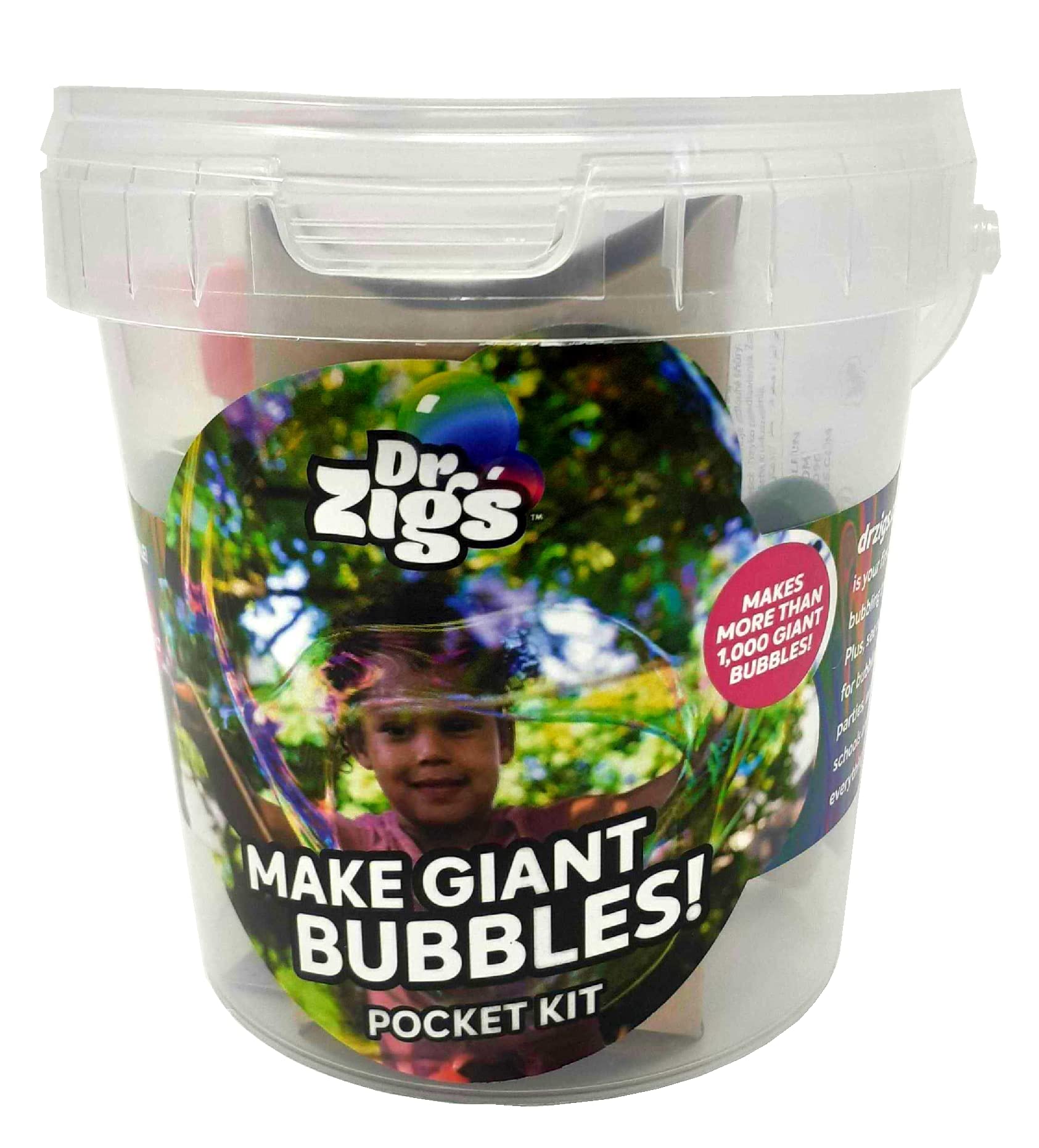 Dr Zigs Eco Giant Bubble Kit - Pocket Set - Compact on the go Outdoor, Garden Fun.