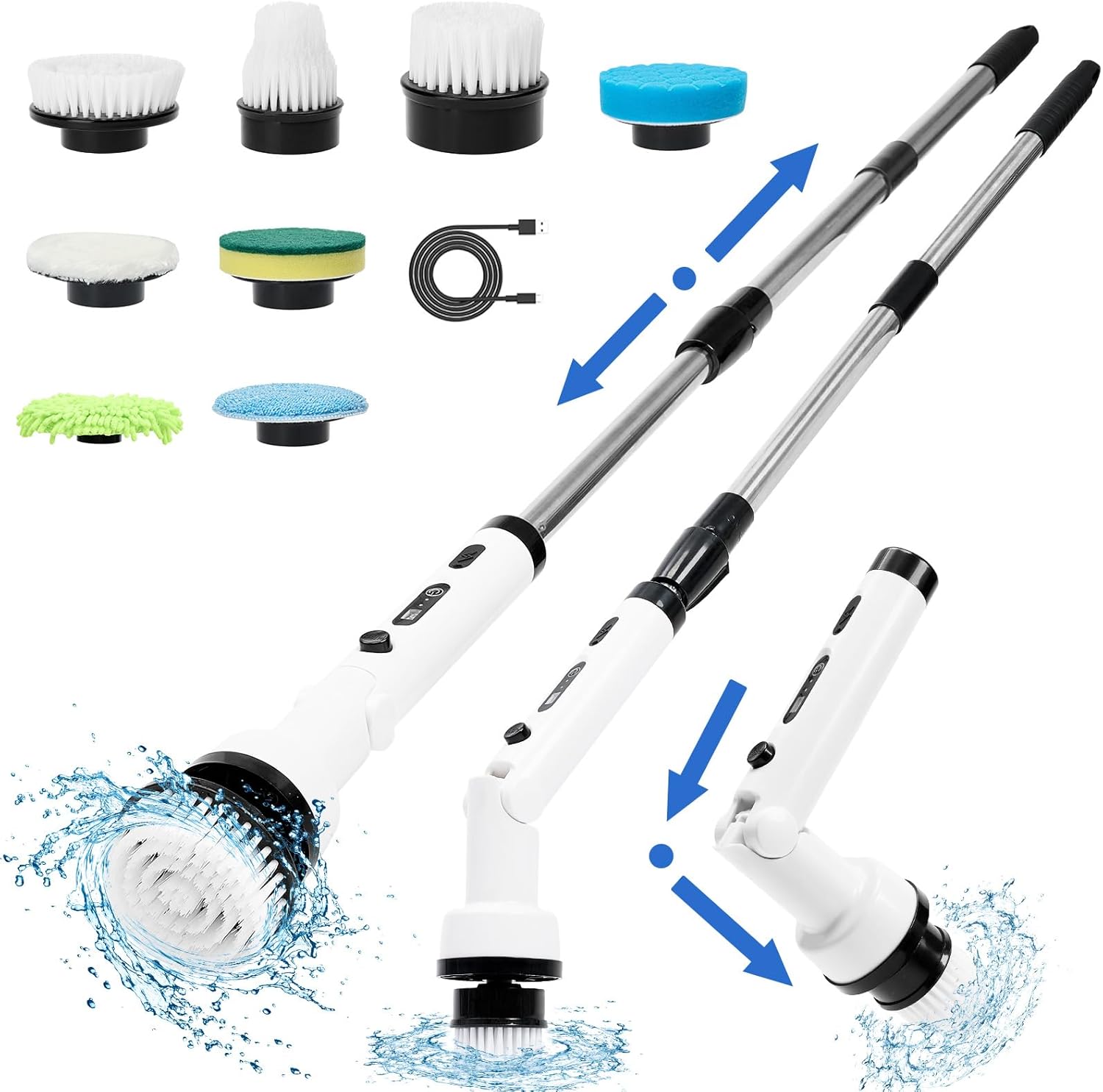 Amazon.com: Electric Spin Scrubber - 8 In 1 Cordless Bathroom Rotating Cleaning Brush Horse ...