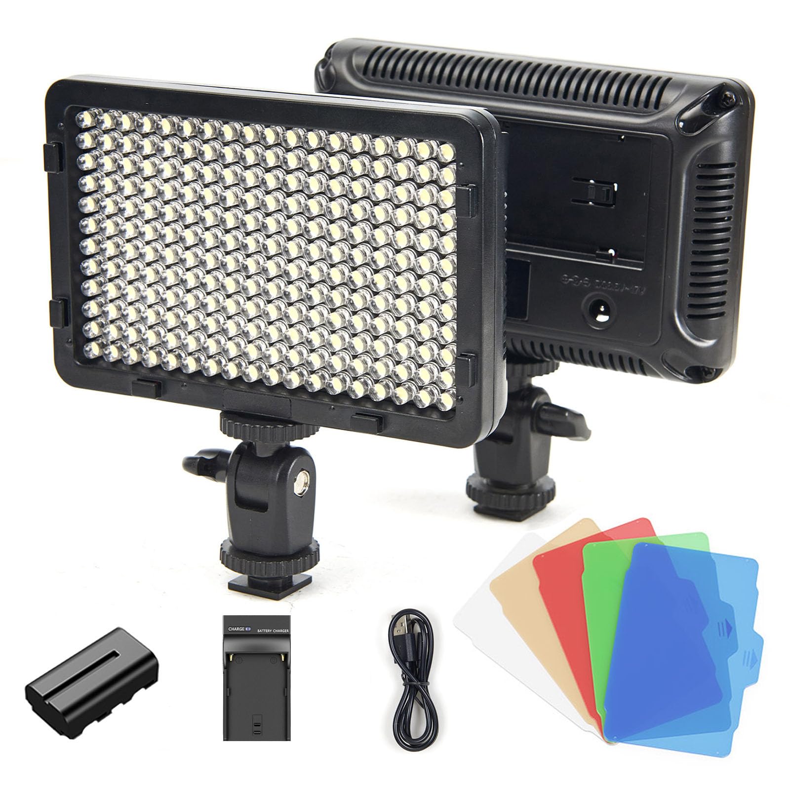 TolifoPT-216S Video Light on Camera, 13W LED Panel Light with 2200mAh Li-ion Battery and Charger 5 Color Filters, Dimmable Ultra Bright Photo and Video Lighting, Fill Light, Photography Lighting