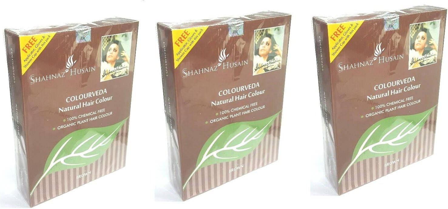 Shahnaz Husain Colourveda Natural Hair Colour (SET OF 3): Brown 100gm