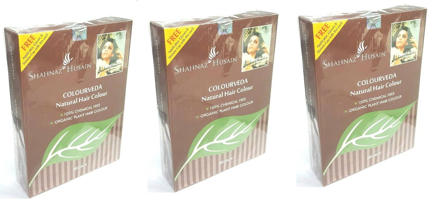 Shahnaz Husain Colourveda Natural Hair Colour (SET OF 3): Brown 100gm