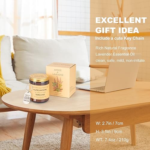 Miniatura 5 de Velas perfumadas de lavanda, regalos de agradecimiento inspiradores, juego de velas de cumpleaños para mujeres, regalos de cumpleaños relajantes