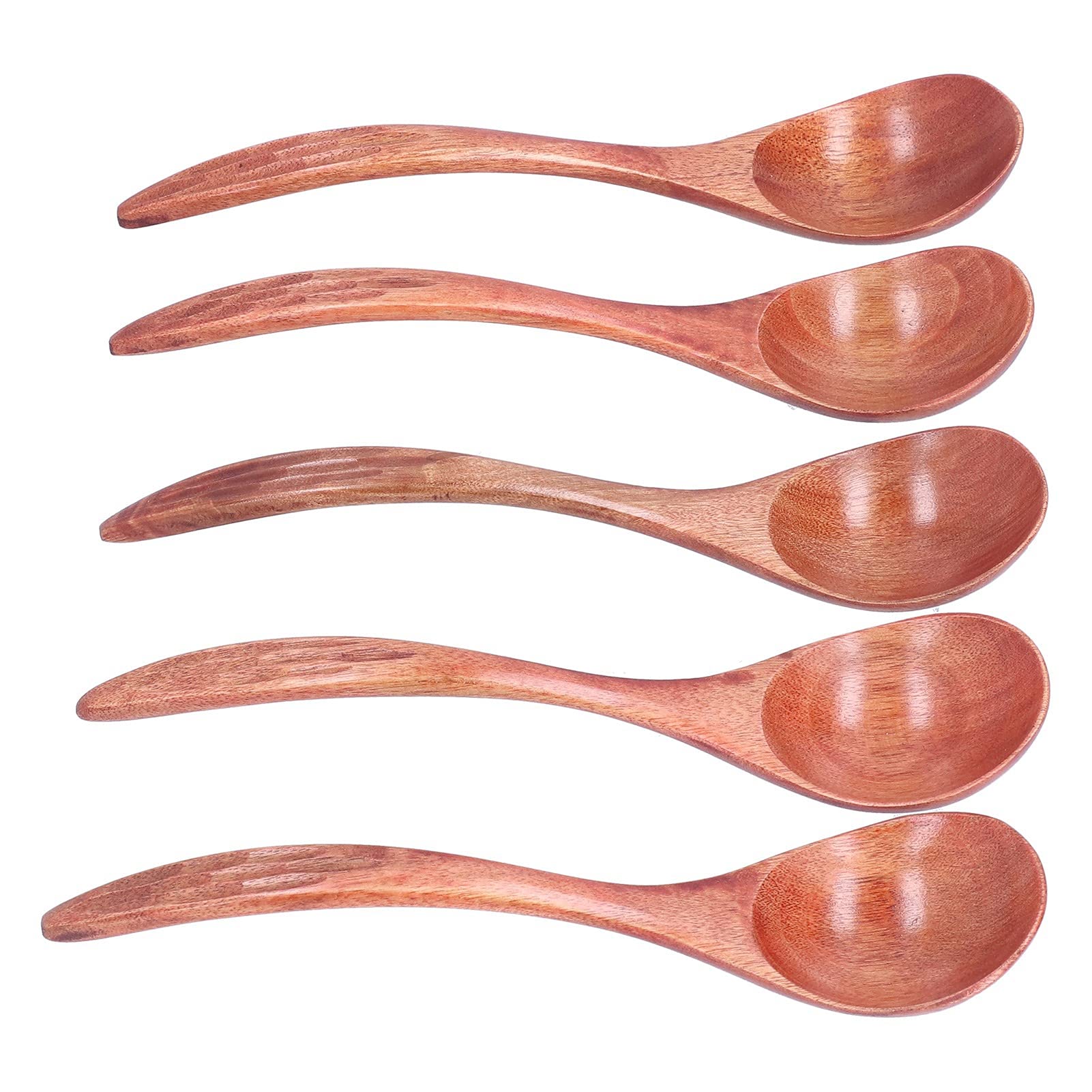 Set Di 5 Cucchiaini E Palette In Legno Naturale – Per Tè, Caffè, Spezie E Farina, Ideali Per Cucina E Tea Room