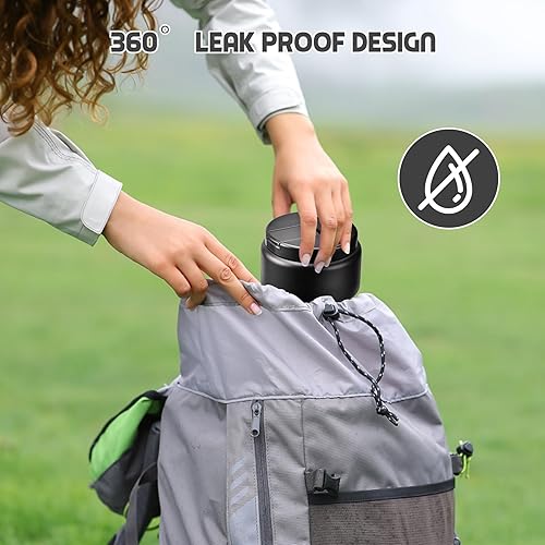 Miniatura 7 de Termo de sopa de 13.5 onzas para niños con tapa de hebilla, recipiente de comida aislado al vacío, boca ancha, a prueba de fugas, acero inoxidable,