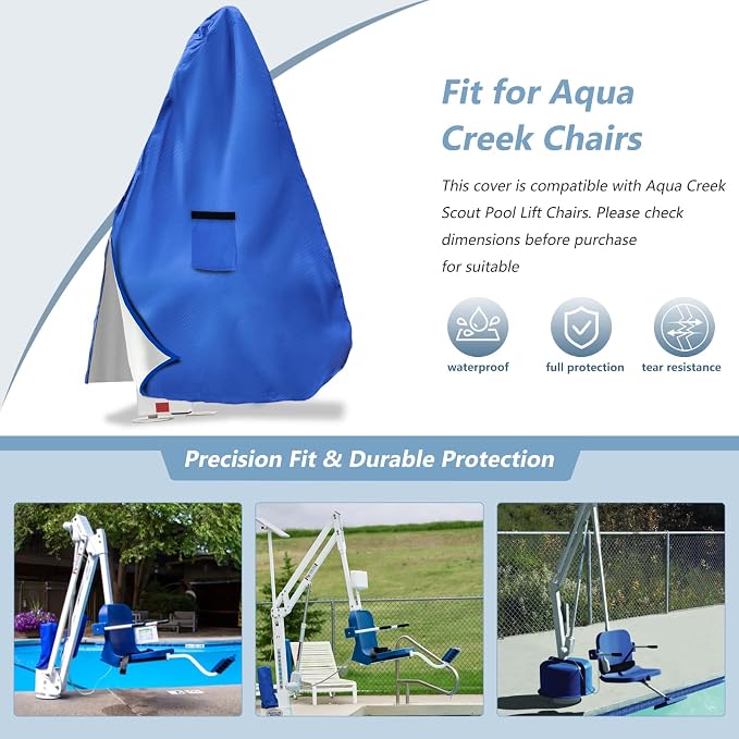 Funda para elevador de piscina Azul 46"x59"x87" miniatura 4