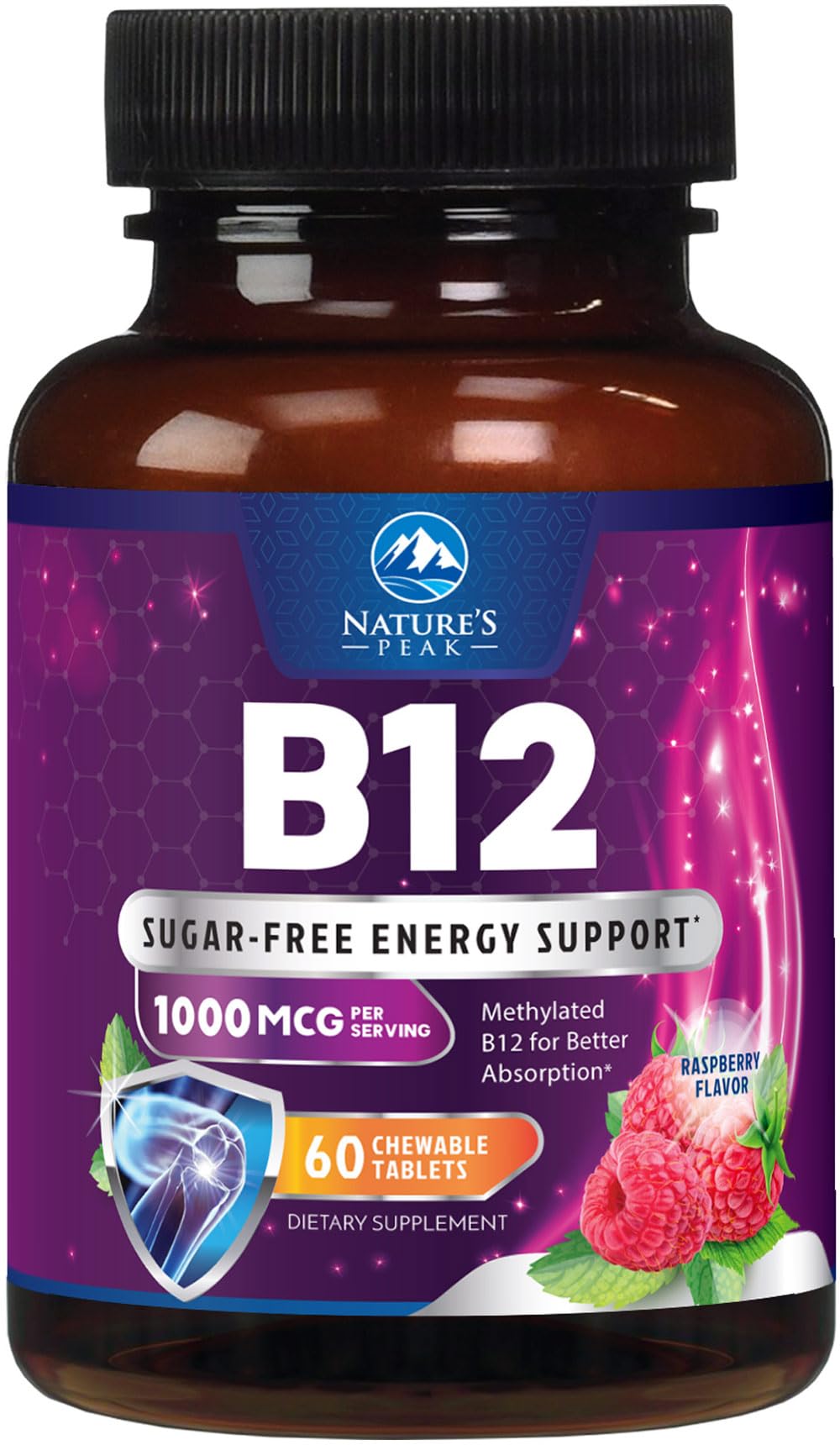 Vitamin B12 1000 mcg Methylcobalamin Super B 12 Complex Dietary Supplement For Energy Immune Support Vegan Sugar-Free Sublingual