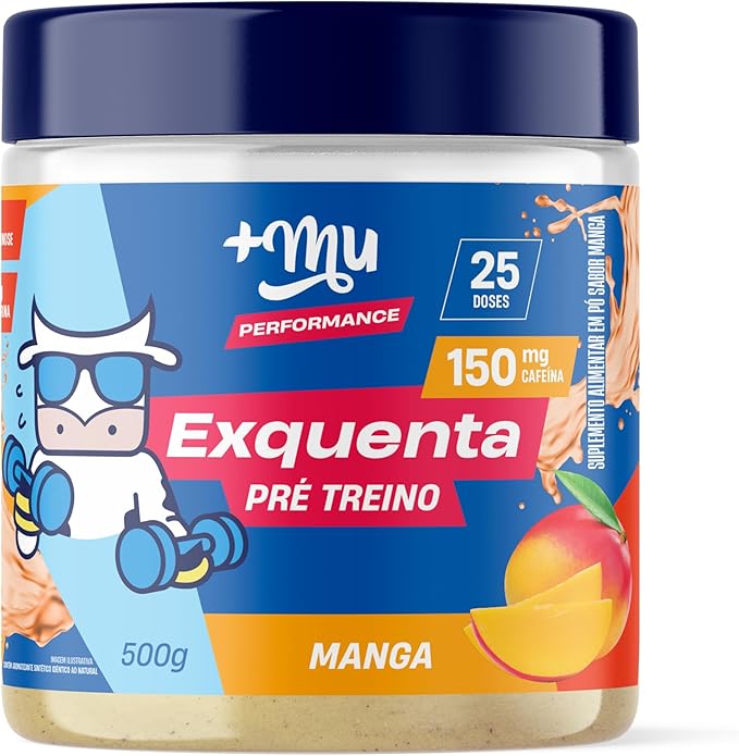 +Mu Pre Treino Exquenta Sabor Manga 500g - com Palatinose e sem Taquicardia