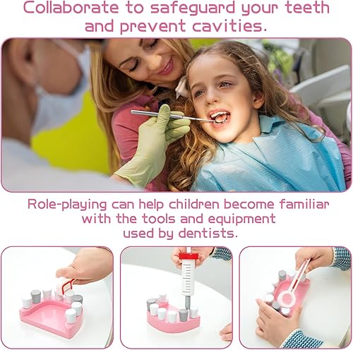 Miniatura 5 de Kit de doctor para niños, juguete de simulación de 18 piezas, juego de doctor para niños pequeños, kit de dentista juego de rol, kit médico para
