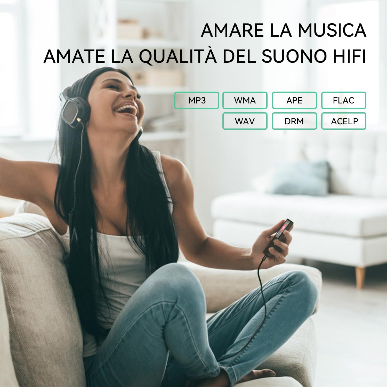 AGPTEK Lettore MP3 32GB, Bluetooth 5.3, Lettore Musicale HiFi senza Perdite con Autonomia Ultra-Lunga di 70 Ore, Portatile con Altoparlante Integrato, Radio FM e Registratore