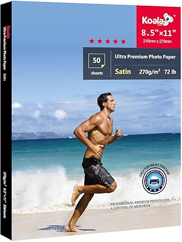 Miniatura 8 de Koala Ultra Premium - Papel fotográfico satinado de 8 x 10 pulgadas, para impresora de inyección de tinta, resistente al agua, semibrillante, 50