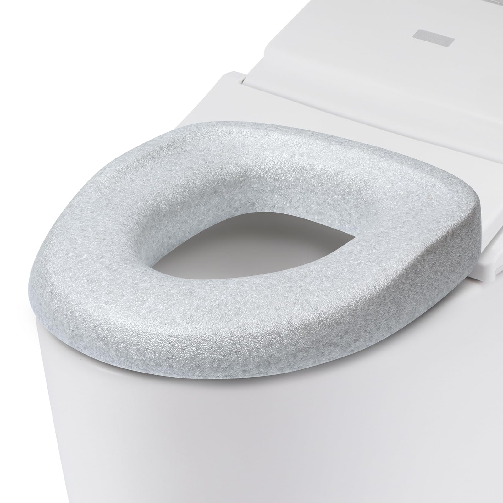 Raised Toilet Seat Cushion - 3” Firm Cushioned Toilet Seat for Seniors and Post Surgery Recovery, Soft, Warm Toilet Riser Seat-Gray