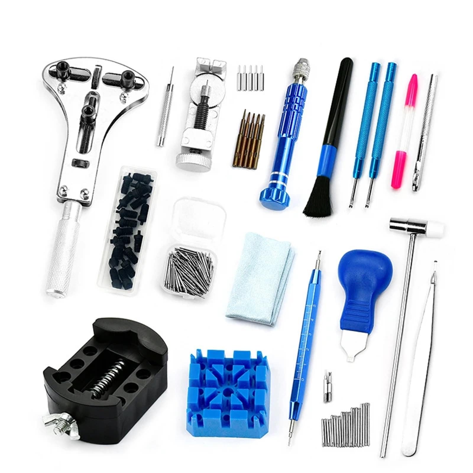 Uhrenreparaturset 223PCS Uhr Reparatur Tool Kit Uhr Link Pin Remover Shell Opener Frühling Bar Remover Uhr Batterie Ersatz Band Nadel Set Für Uhrenreparaturen
