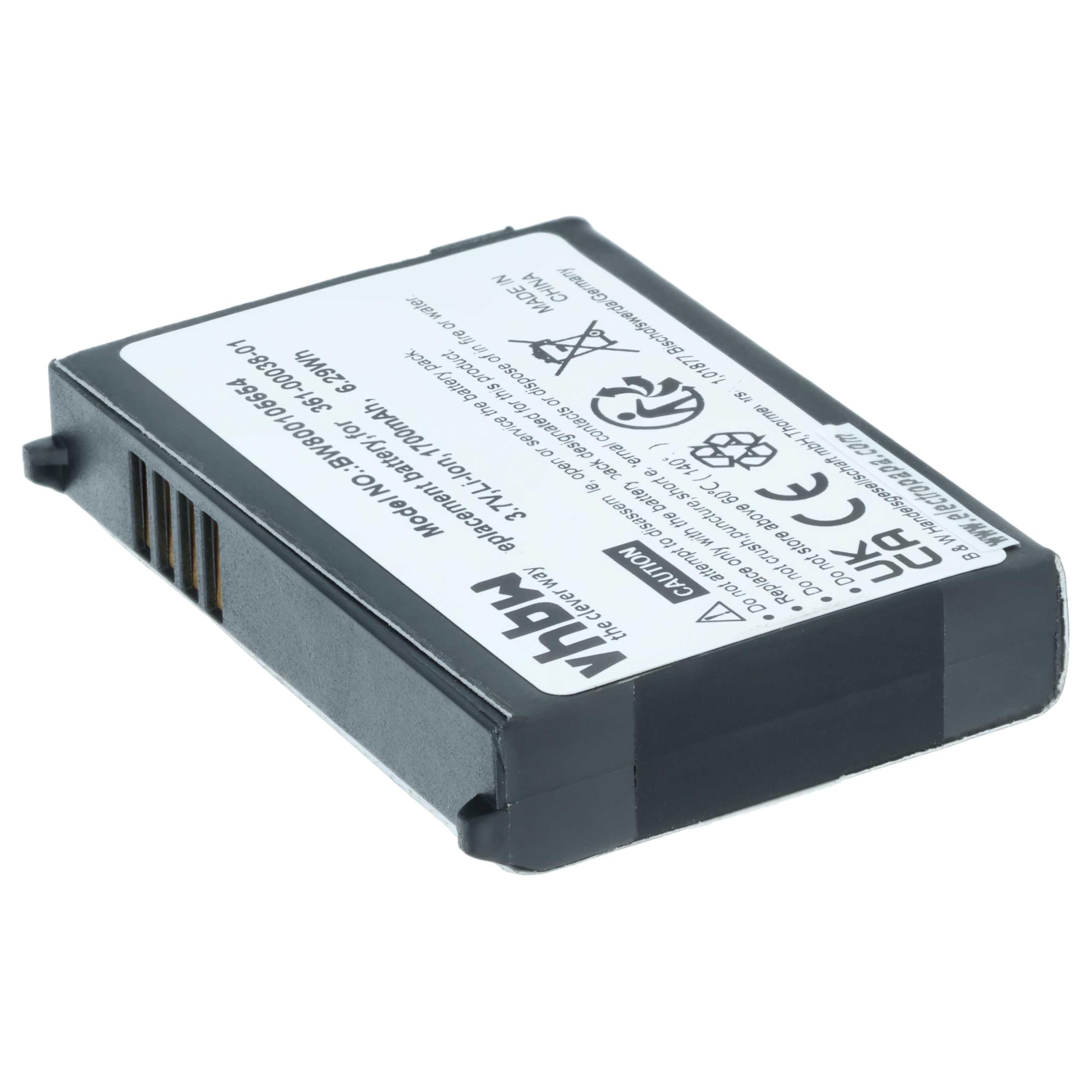 vhbw batteria sostituisce Garmin 361-00038-01, 010-11143-00 per navigatore GPS (1700mAh, 3,7V, Li-Ion)