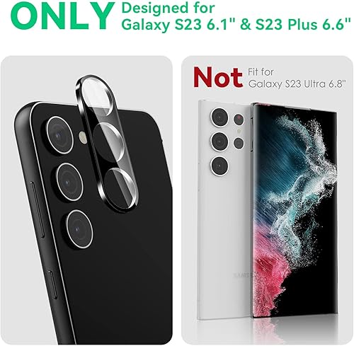 Miniatura 4 de CloudValley Paquete de 3 protectores de lente de cámara para Samsung Galaxy S24S23S23 Plus, cubierta de vidrio templado ultra fina 9H, resistente a