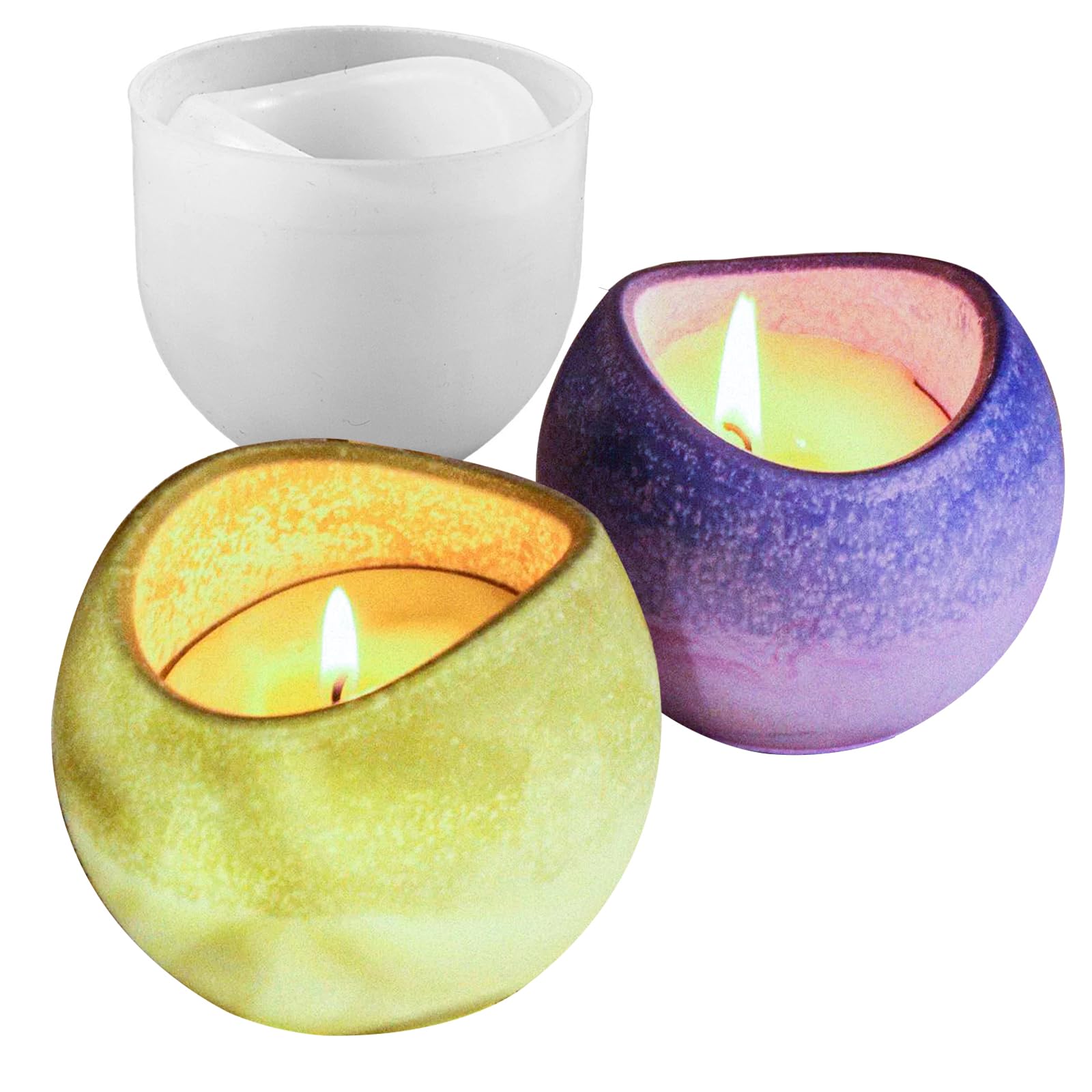 Curved Candle Cups Silicone Molds, Egg Shape Container Storage Resin Concrete Cement Molds, Epoxy Resin Casting Candle Vessels Jewelry Pen Holder Plant Pot Mold DIY Unique Crafts Decor