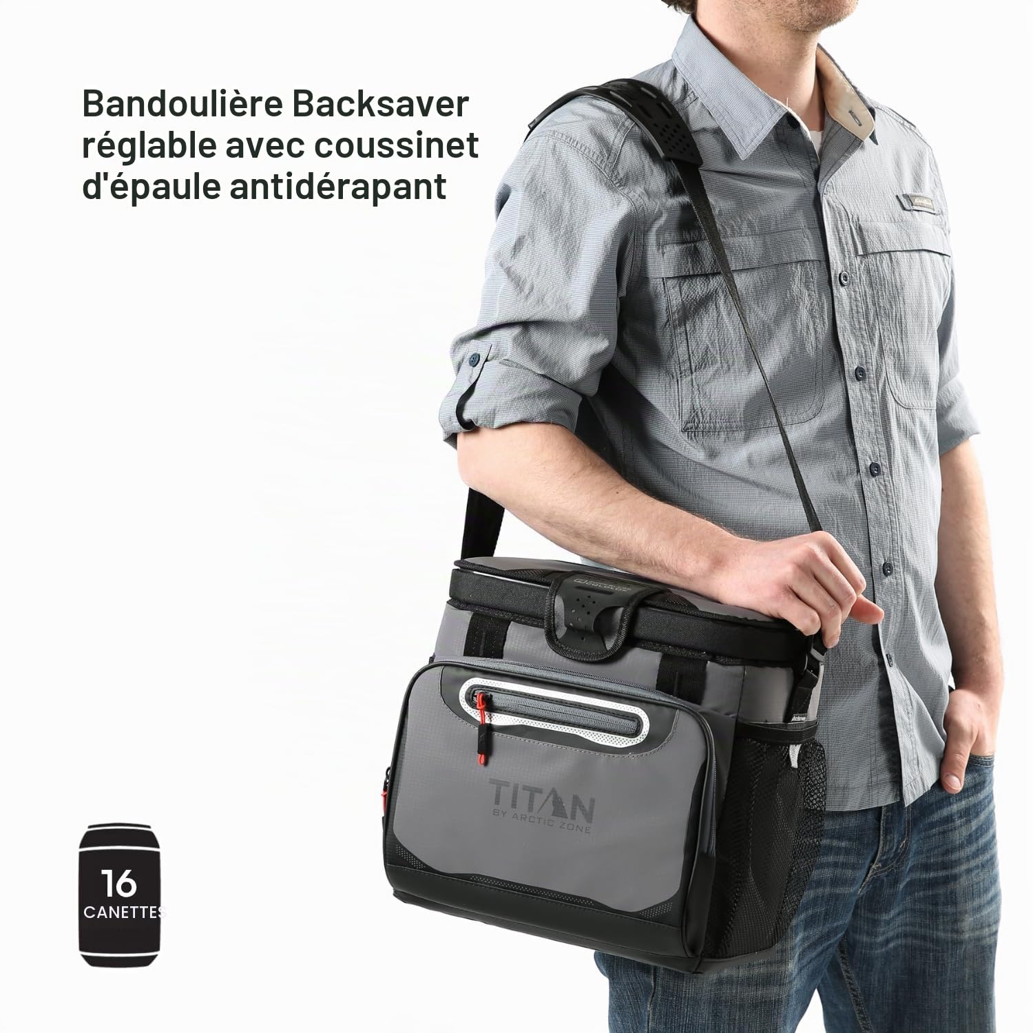 Titan by Arctic Zone Glacière, Refroidisseur sans Fermeture éclair, Isolation Deep Freeze, Doublure HardBody et SmartShelf
