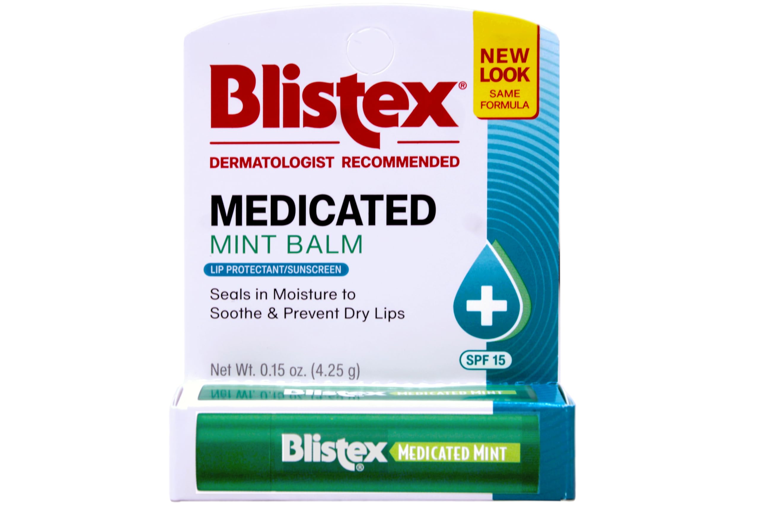 Blistex Medicated Mint Balm Lip Protectant/Sunscreen SPF 15, 0.15 oz (Pack of 7)