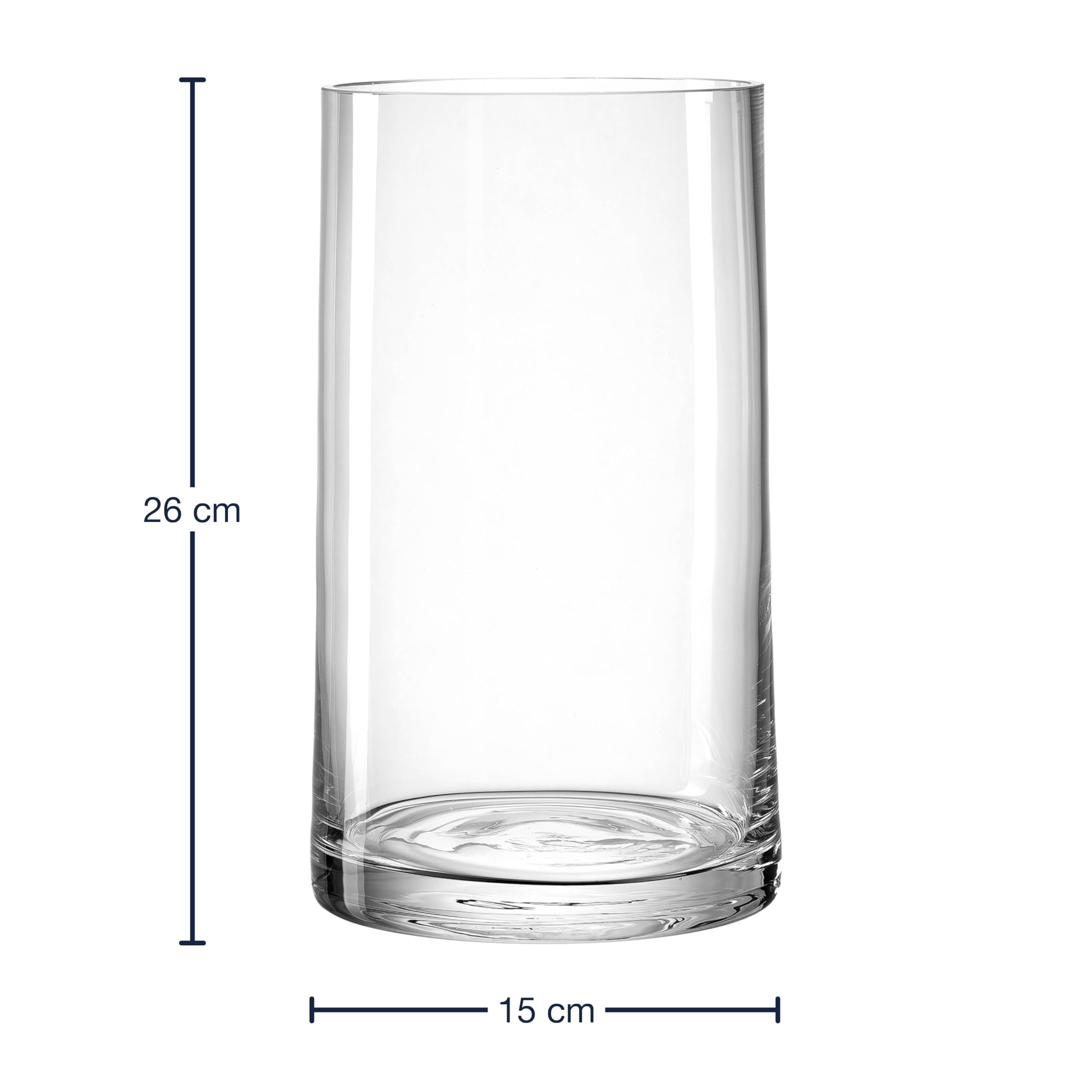 LEONARDO HOME 018621 NOVARA - Jarrón (26 cm, cristal)