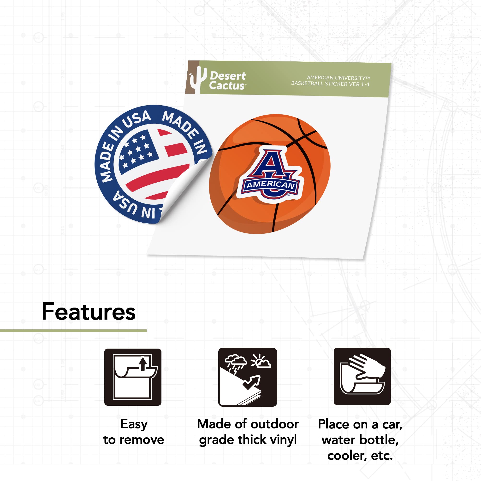 American University AU Eagles NCAA Vinyl Decal Sticker | Officially Licensed Laptop, Car, Water Bottle Decal - View #4