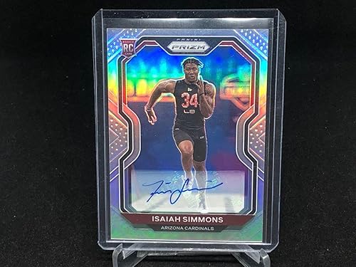 Isaiah Simmons 2020 Panini Prizm Silver Prizm Auto Rc # 323 - Football Cards
