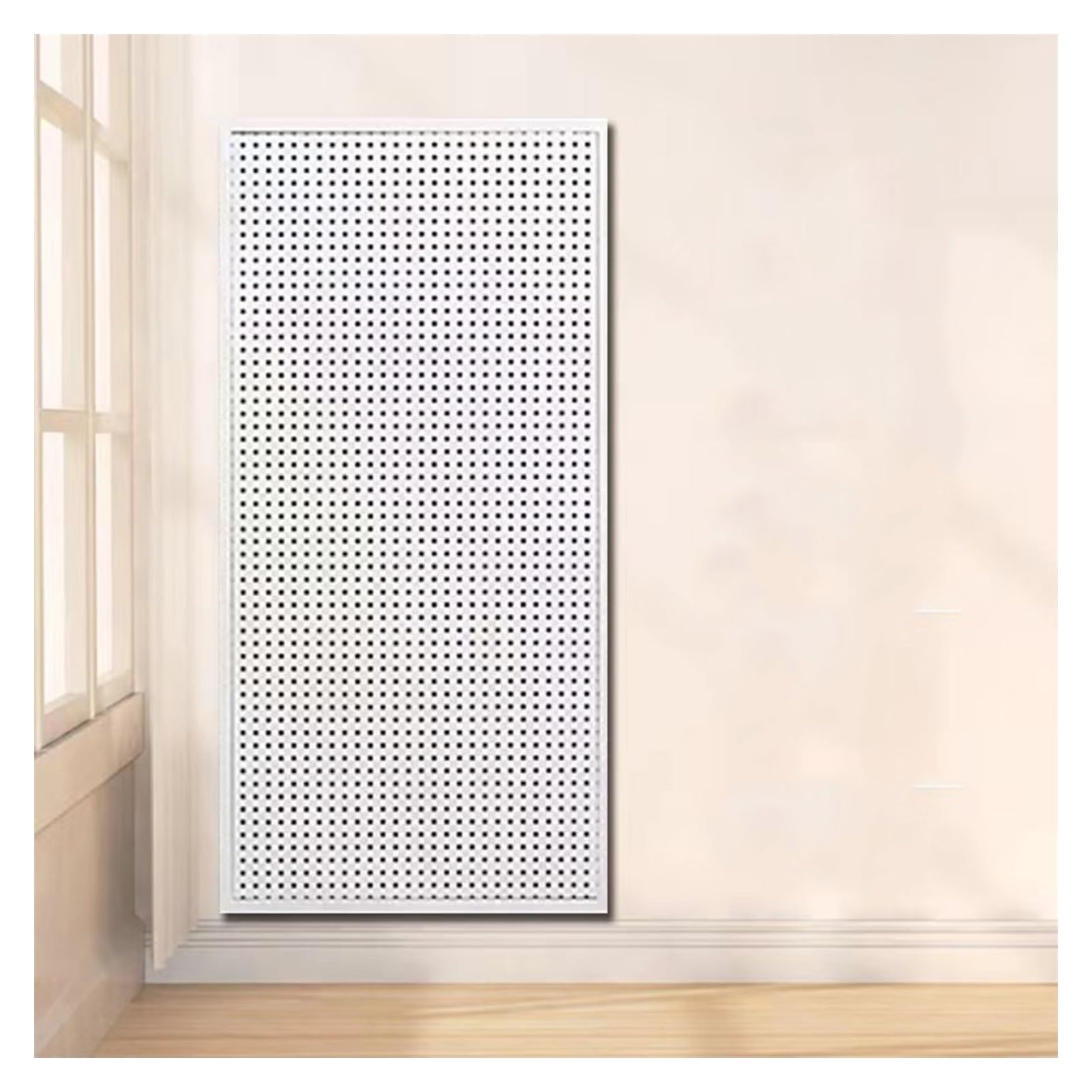 Pegboard-Wandhalterung, Küchen-Organizer, Display-Pegboard zur Montage, Bastel-Organizer-Aufbewahrungsset für Garage, Bastelwerkstatt, Werkbank, Hobbybüro (weiß, 24 x 47 Zoll, 1 Stück)