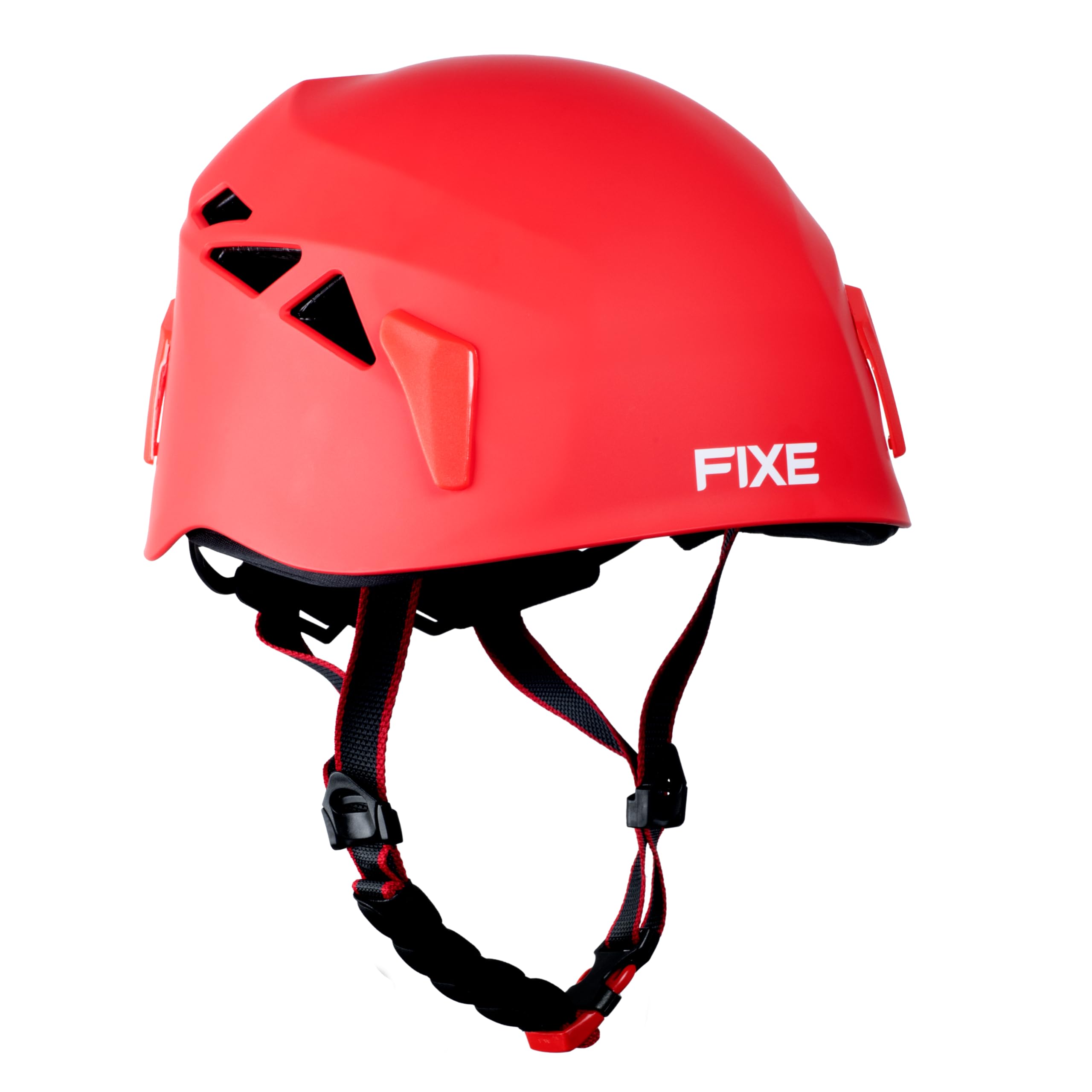 Fixe - Casco Escalada ABS Helmet - Cascos Escalada Roca, Alpinismo, Barranquismo, Espeleología y Vías Ferratas - Casco Unisex, Ajustable, Estradas de Aire - Rojo, 53-60 cm