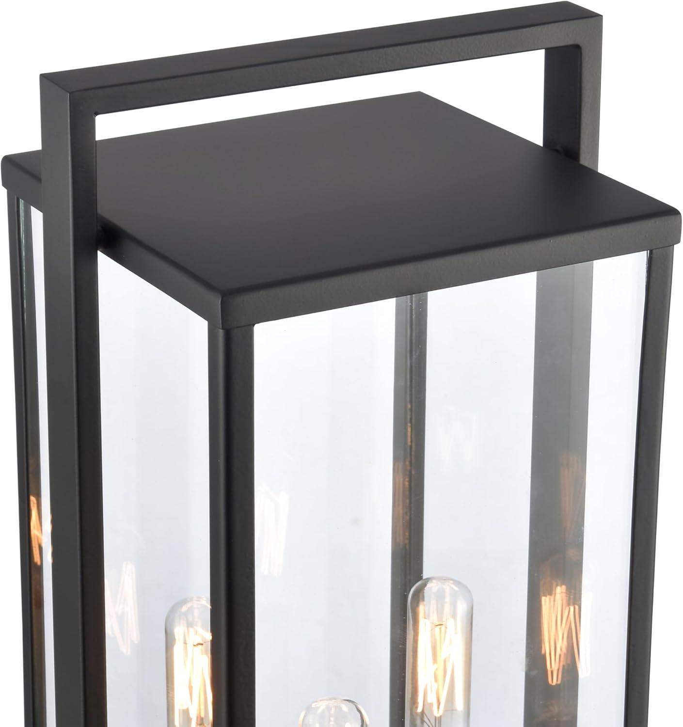 Gladwyn Matte Black 3-Light Outdoor Post Lantern with Clear Glass