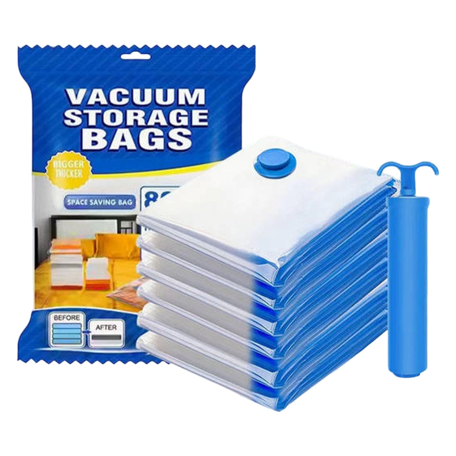 Bolsas de almacenamiento al vacío, bolsas de almacenamiento, bolsas de vacío, bolsas selladoras que ahorran espacio, bolsas de compresión herméticas, 3 estándar, 3 grandes, 2 extragrandes y 1 bomba de