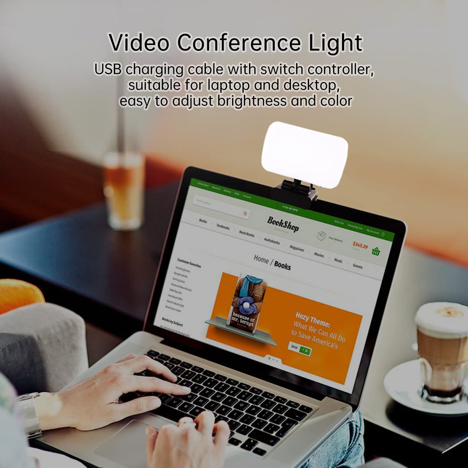 Luce per webcam Mini luce video 3 colori chiari 10 modalità di attenuazione Luce video LED girevole flessibile alimentata tramite USB per videoconferenza Videochiamata