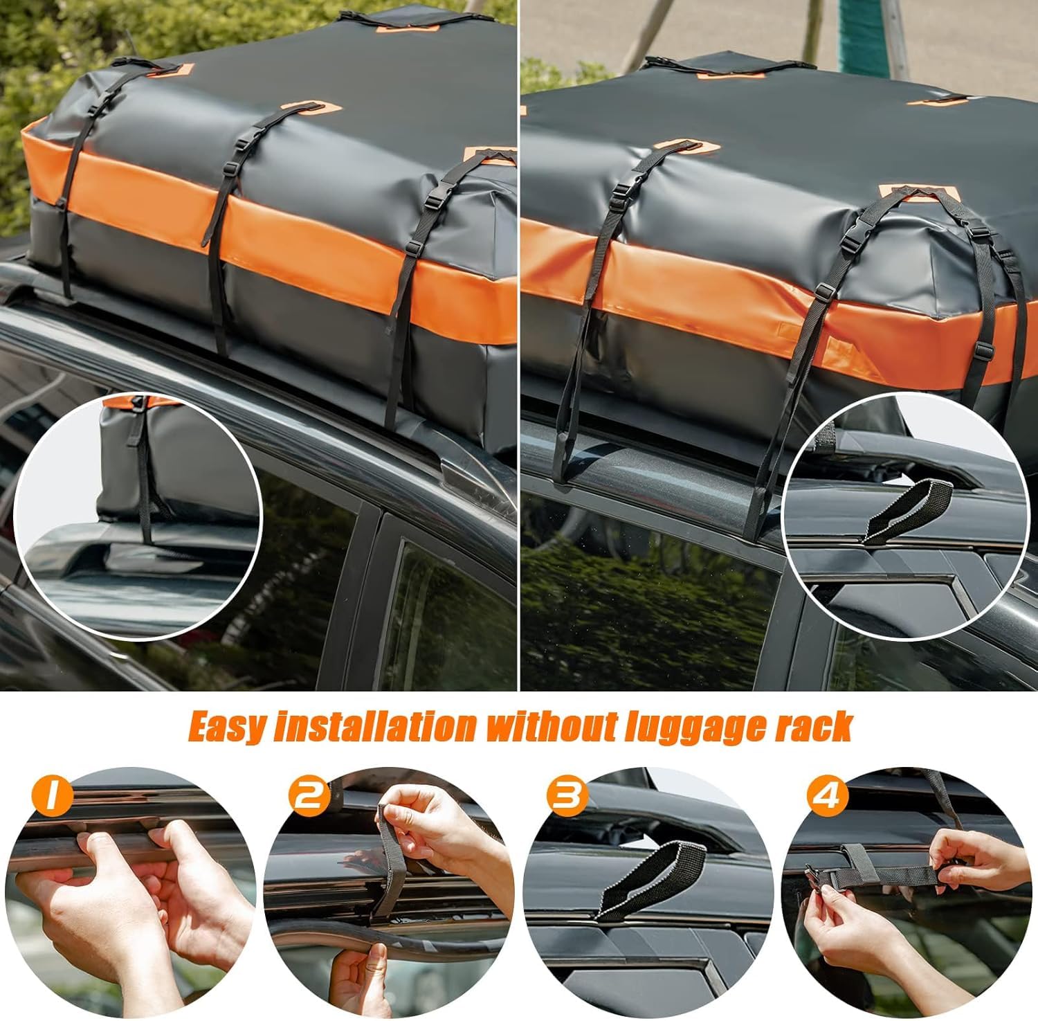 Box Borsa da Tetto per Auto per Jeep Renegade (2015-2020), Impermeabile Box Tetto Universale con Tappetino Antiscivolo 500L Roof Bag Sacca per Auto