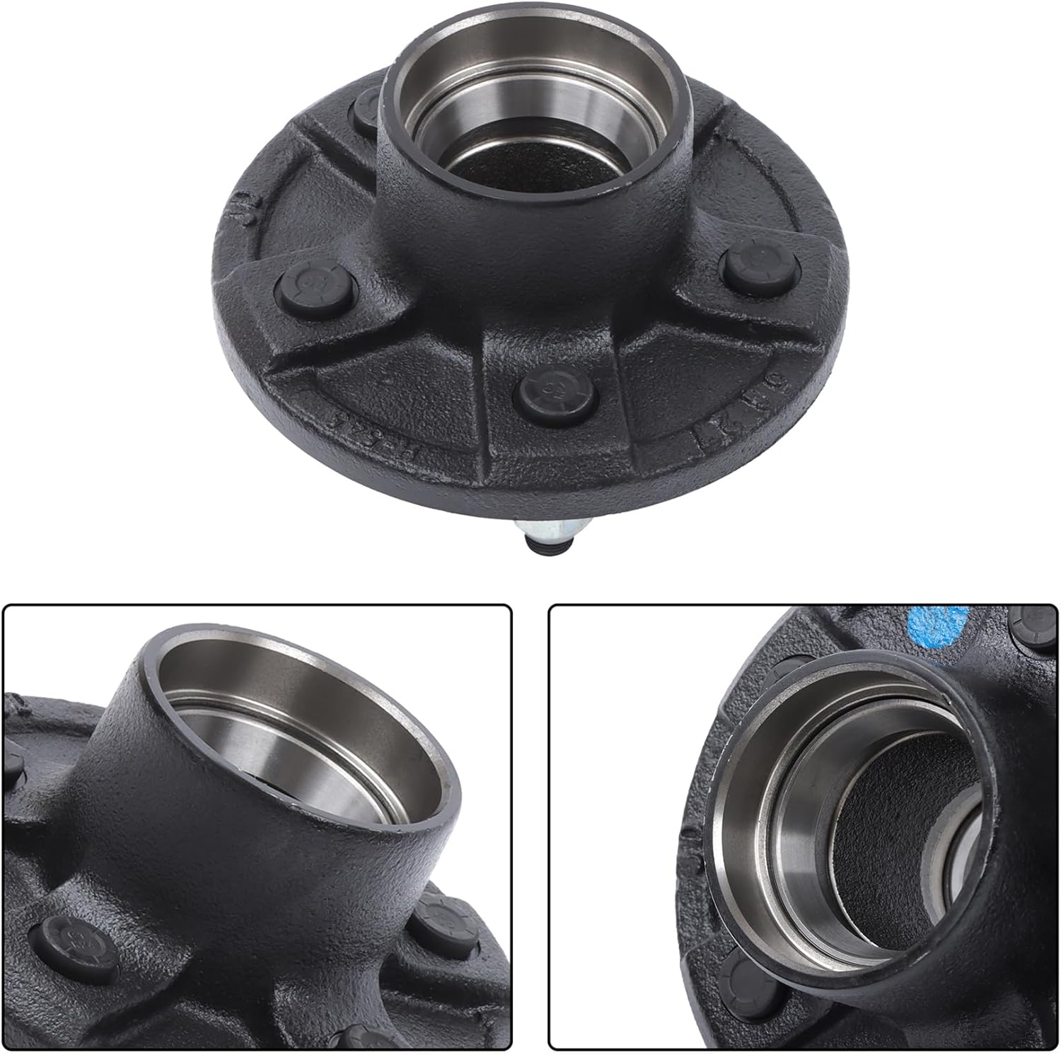 GXYWADY 5 on 4.5 Inch Trailer Hub Kit with Trailer Bearing Kit Replacement for 3500 lbs 84 Spindle (10 Pieces/Set)