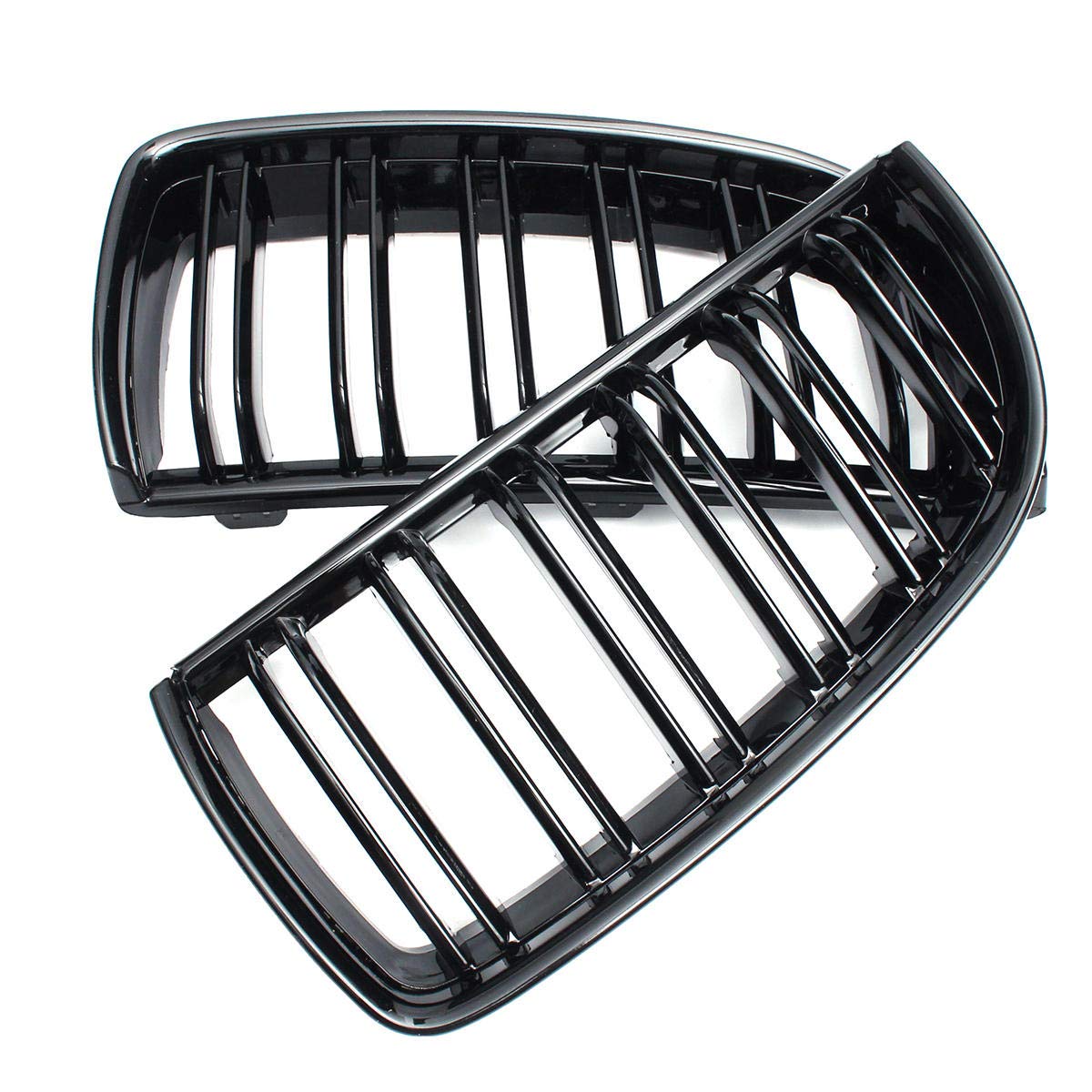 Viviance Paire de calandre Sport Noir Brillant à Double lamelle Compatible avec BMW E90 E91 2005-2008