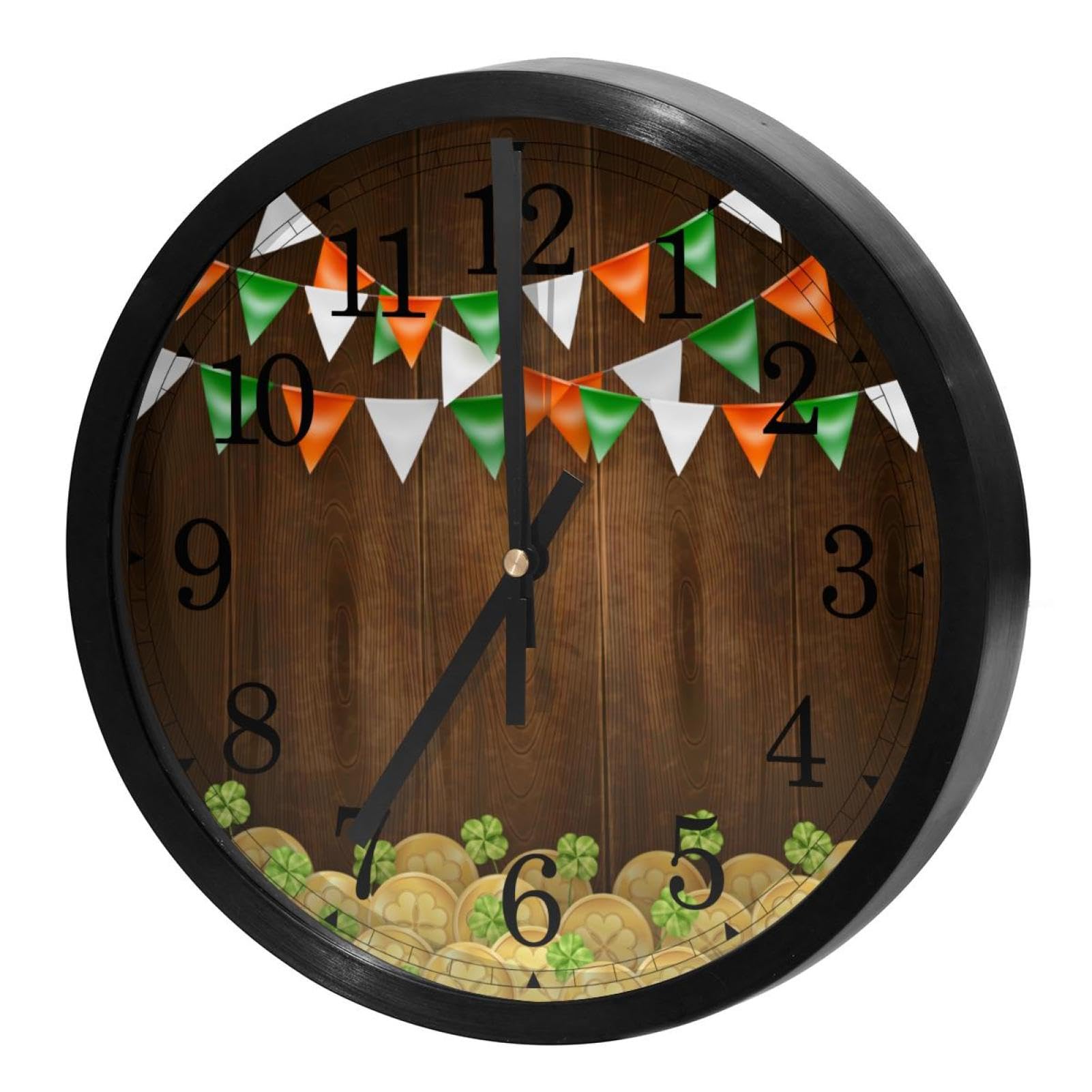 Horloge murale silencieuse à quartz avec un design élégant en fond de bois véritable