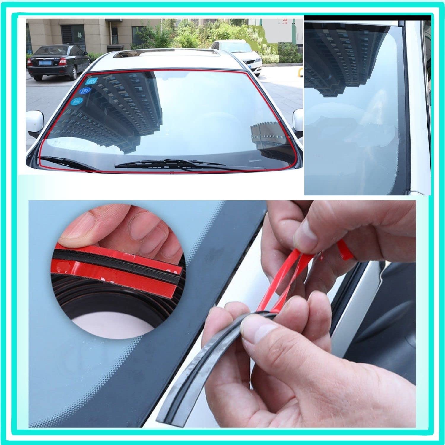 Amazon | HTharros フロントガラス モール 交換ゴム 車 フロント リア  