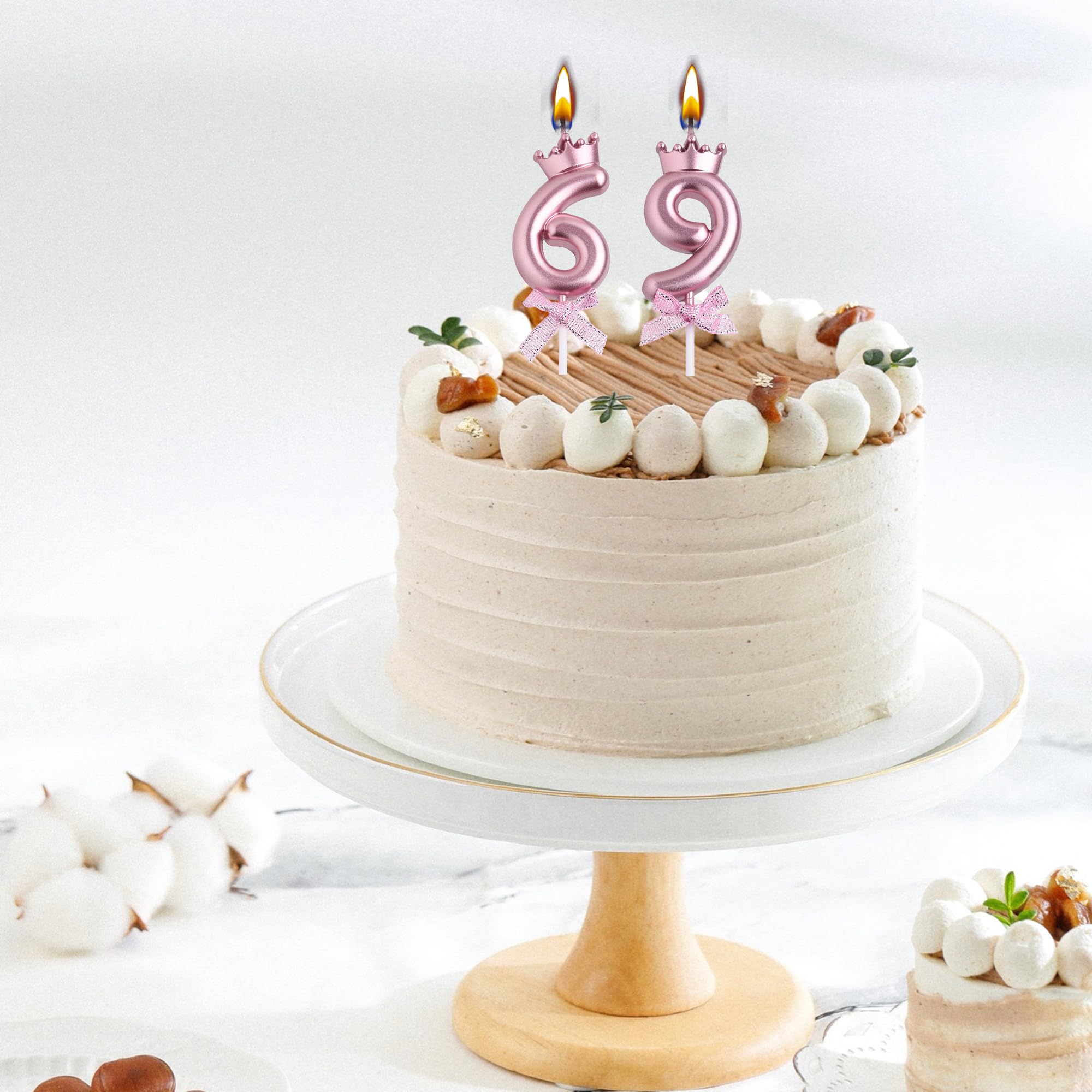 Amazon.co.jp: VSHILI 69歳 96歳の誕生日キャンドル、ローズゴールド