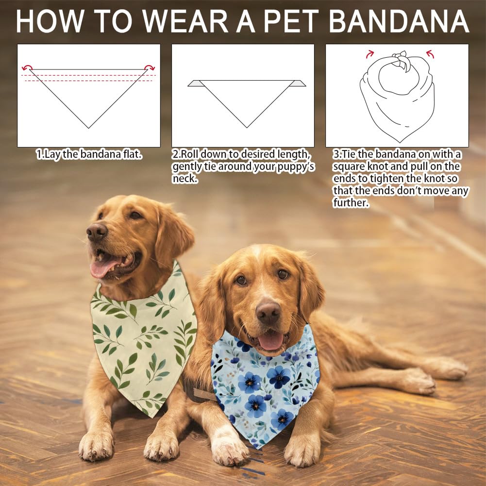 arricraft 4 Pcs Boho Polyester Pet Bandanas - Image 4