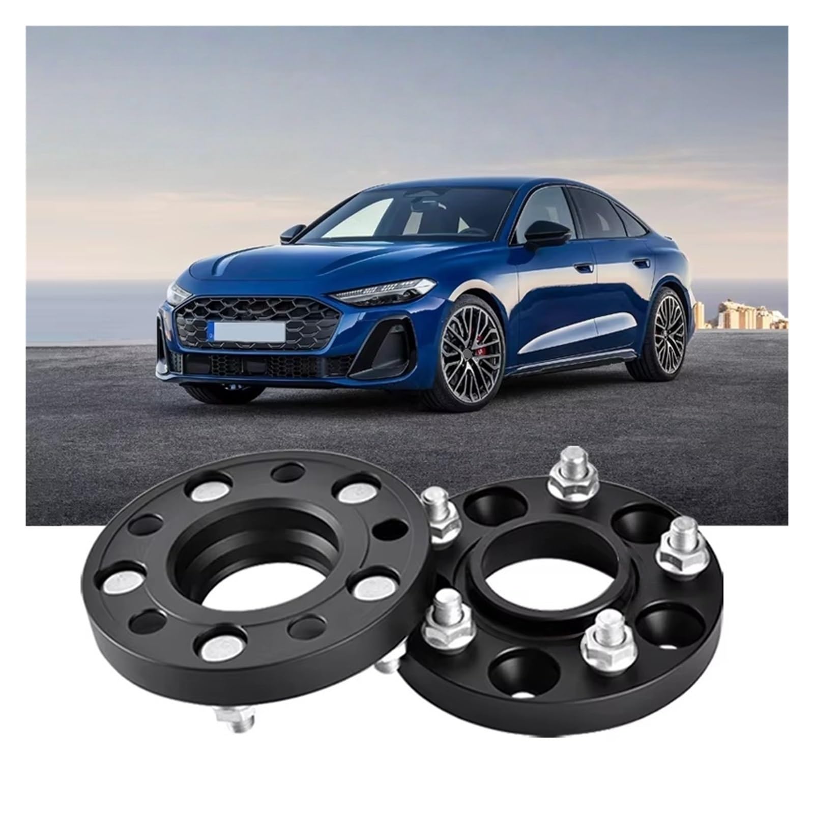 Pour Audi A4 PCD 5X112 CB 66.6 M14X1.5 entretoises de roue en aluminium forgé adaptateur moyeu 2 pièces Entretoises de roue