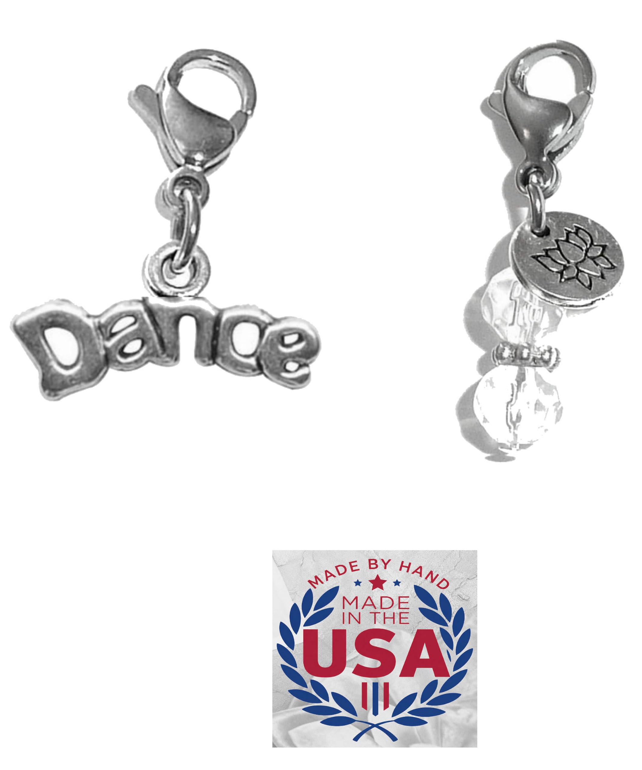 Hidden Hollow Beads Clip On Charm for Purse, Handbag, Keychain, Zipper Pull, Backpack, Jewelry Accessory, USA