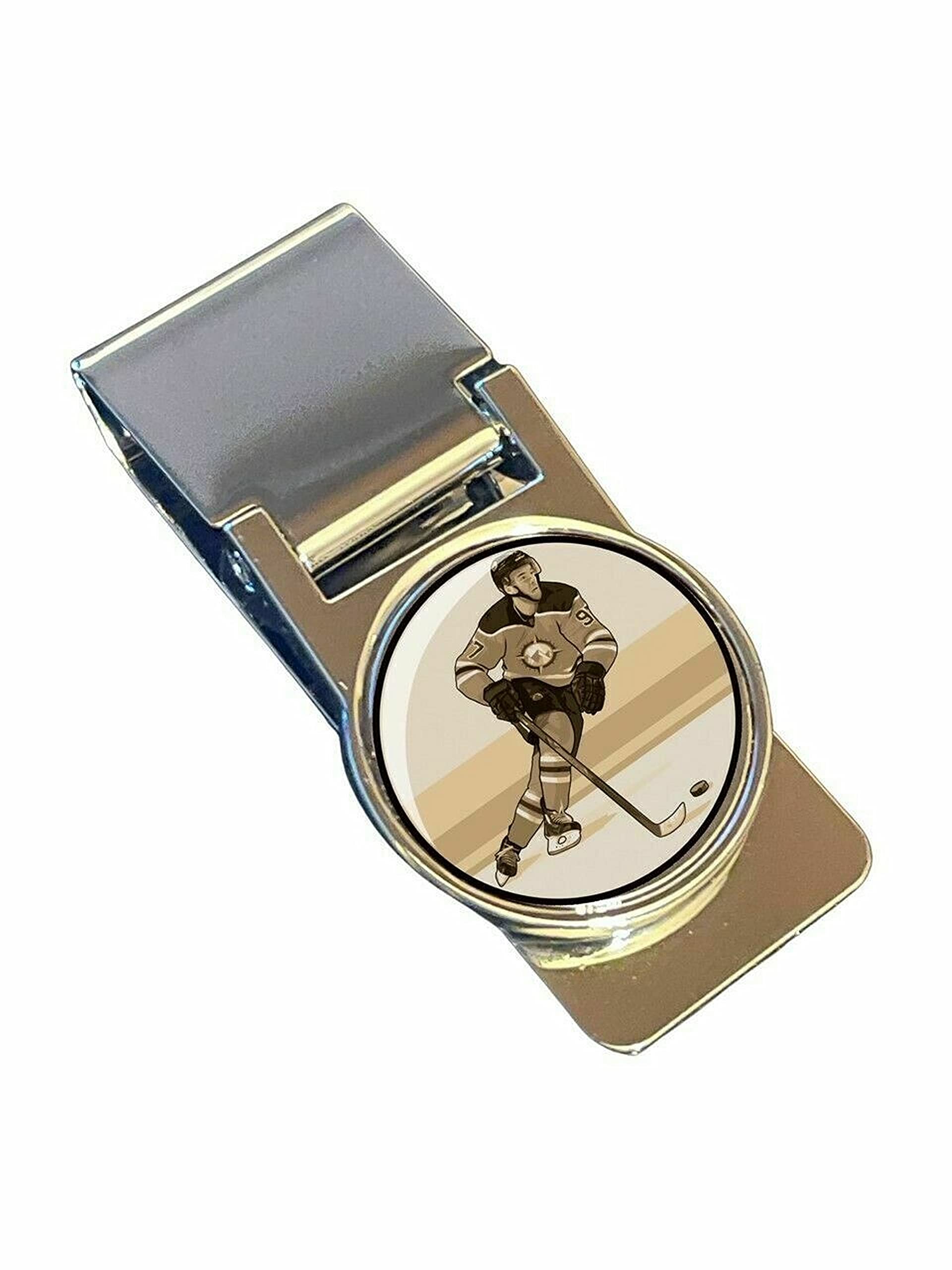 emblems gifts Ice Hockey Player Silver Money Clip Fantastic value (A)