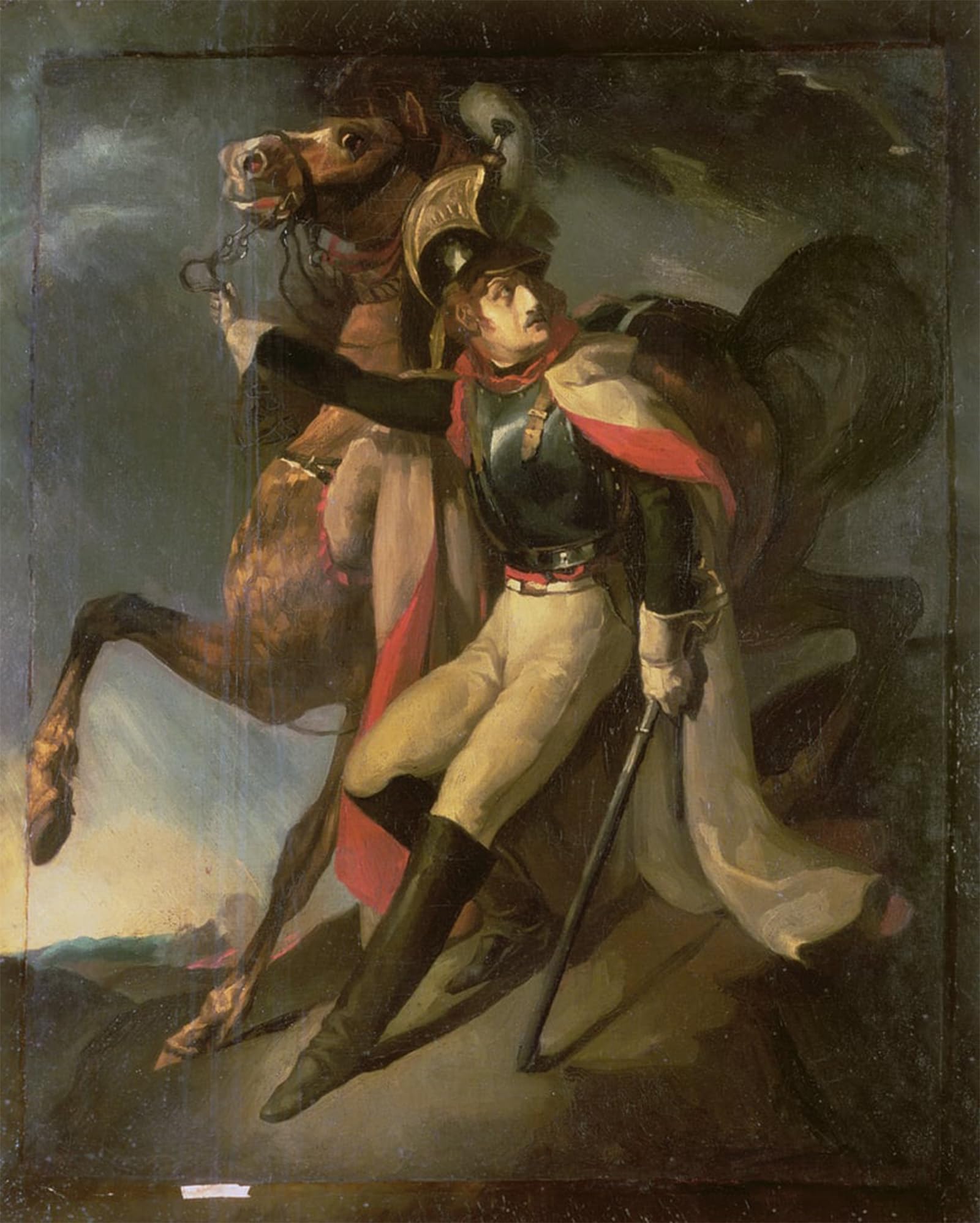 SERENDIPITP Abstract Painting Mural Print Picture Wall Decor Painting Wounded Cuirassier by Theodore Gericault Vintage Wall Artwork for Home Decor 60x90cm