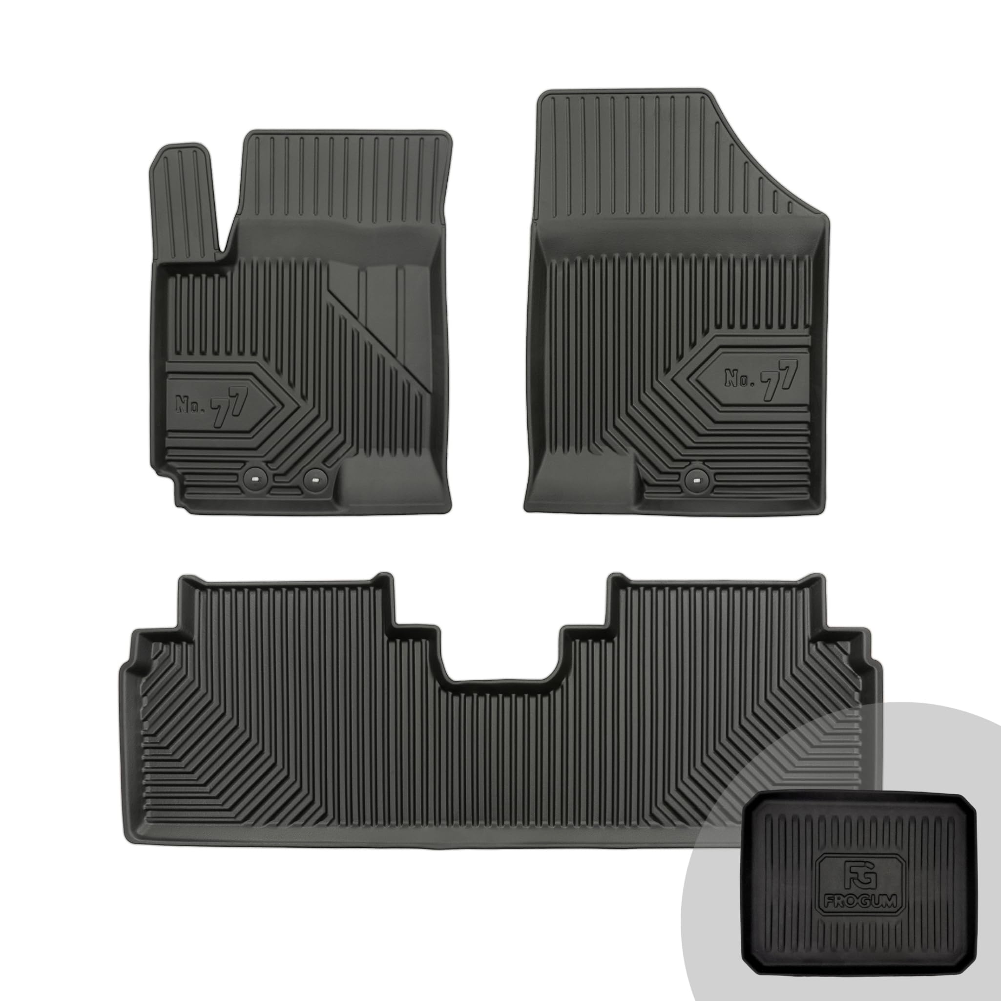 FROGUM No.77 Set di tappetini perfettamente su misura per Hyundai ix20 2010-2019, per Kia Venga 2009-2019 | Materiale TPE durevole