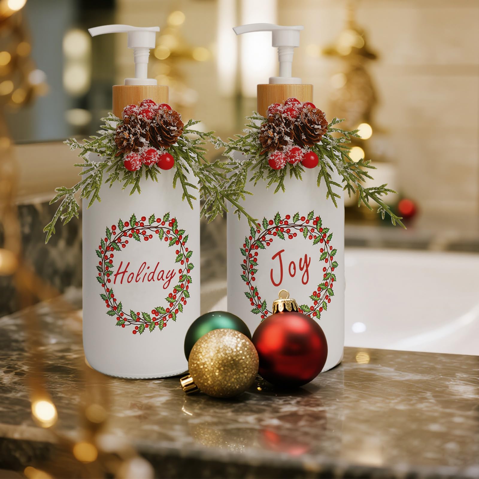 Dispensador de jabón de Navidad (paquete de 2)
