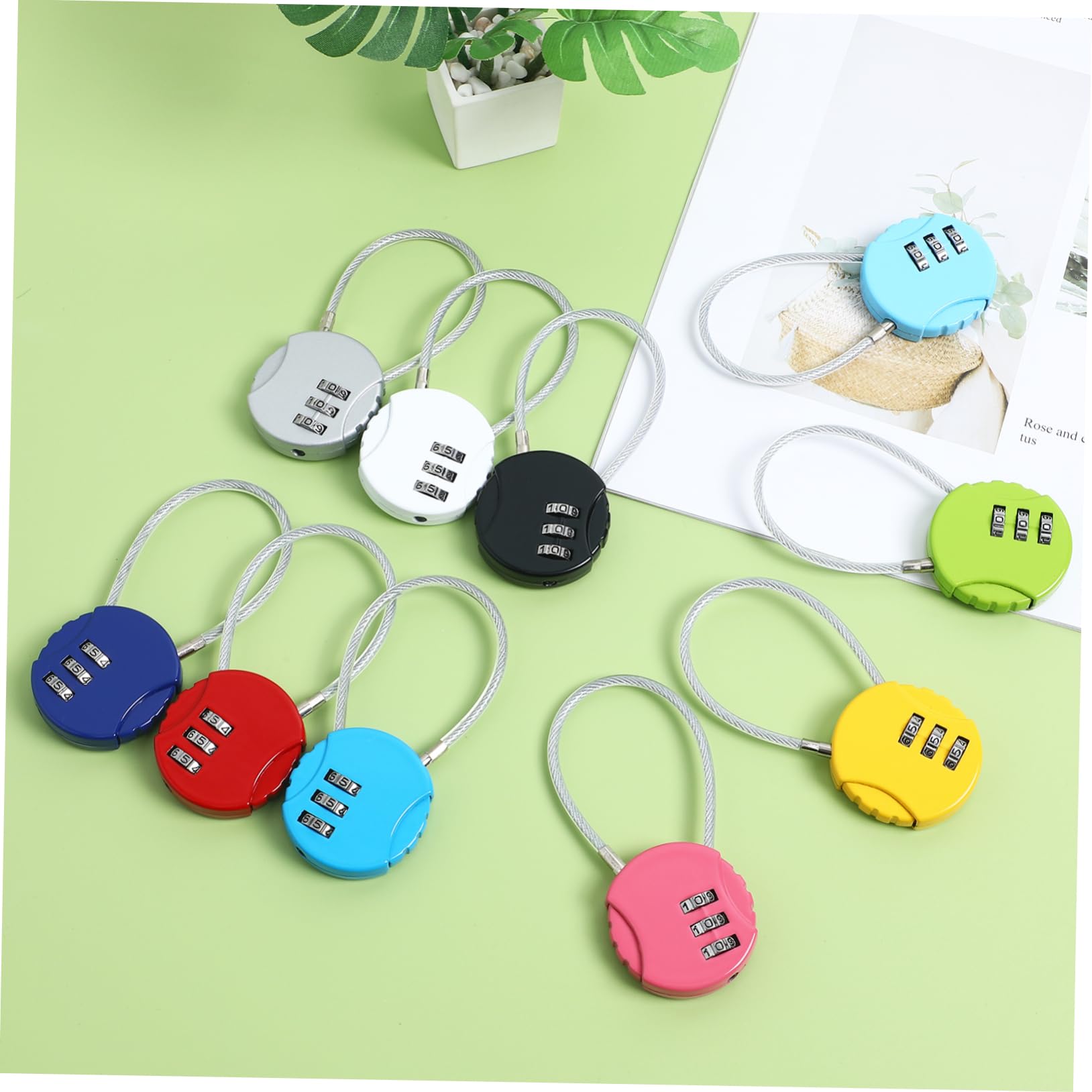 Angoily 5 Set Di Lucchetti Codificati Per Valigie E Armadietti Lucchetti Con Password Con Cinturino in Metallo Versatili Per Viaggi E Stoccaggio 10 Pezzi * 5