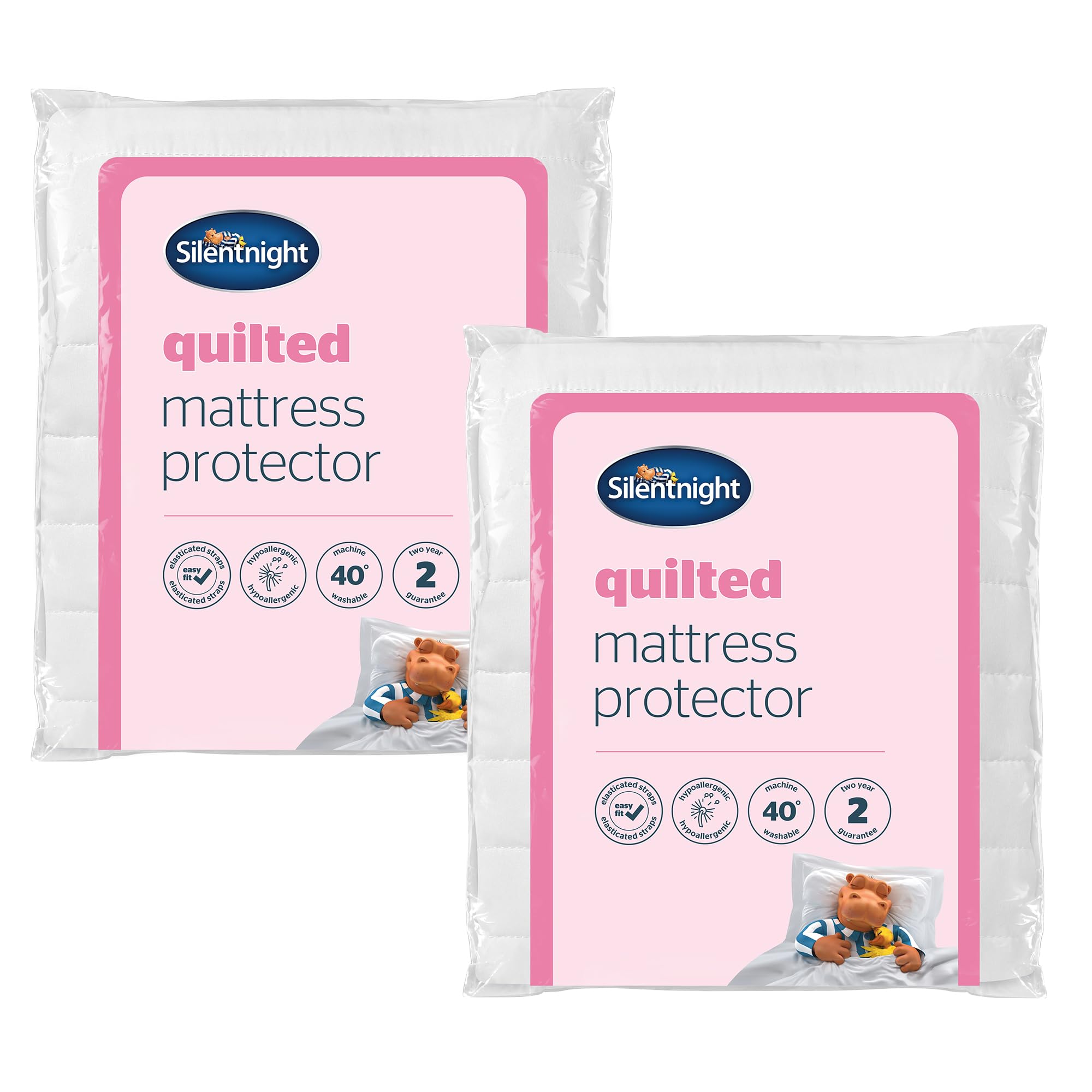 Silentnight Quilted Mattress Protector - 2 Pack White
