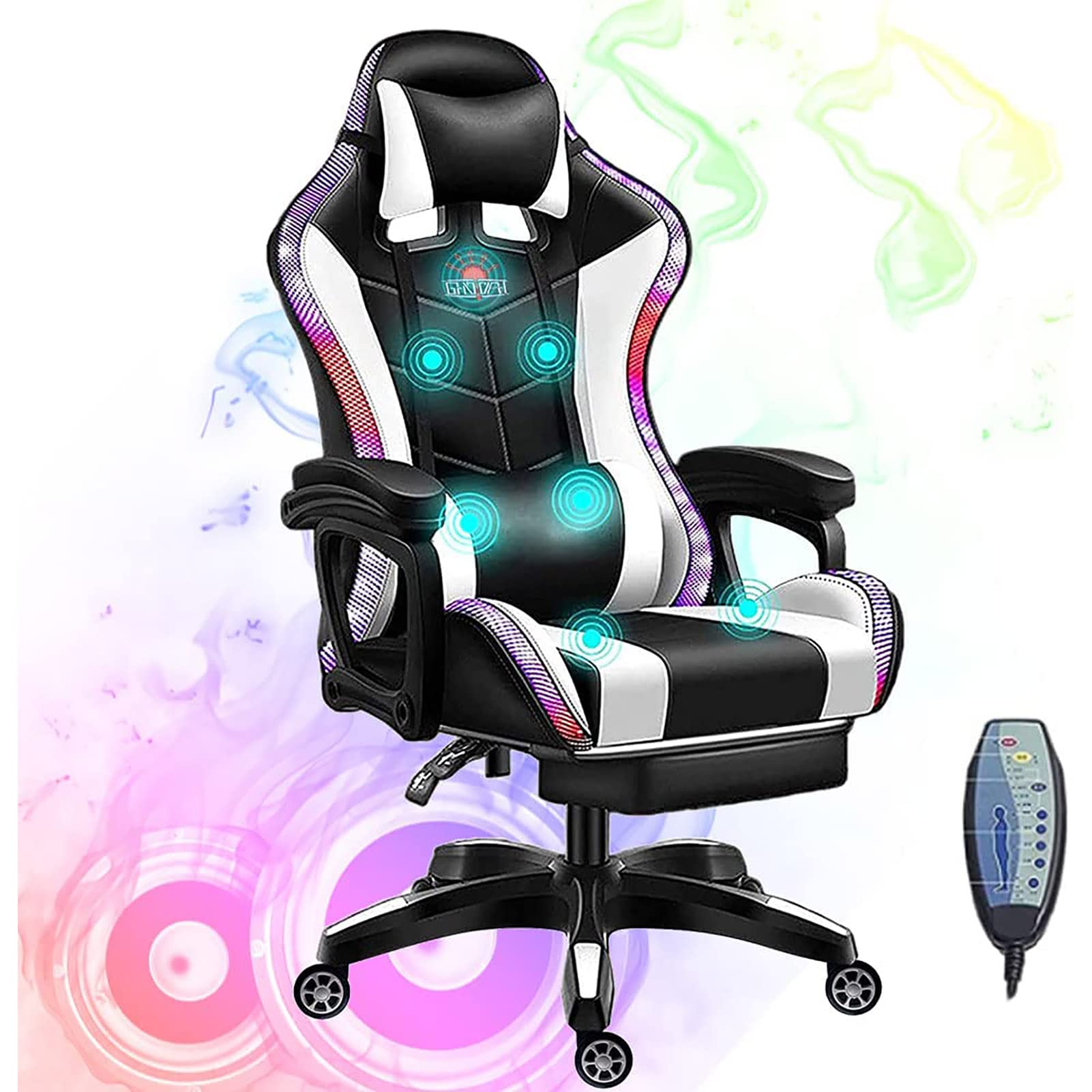 Fauteuil d'ordinateur ergonomique blanc pour corriger la posture assise