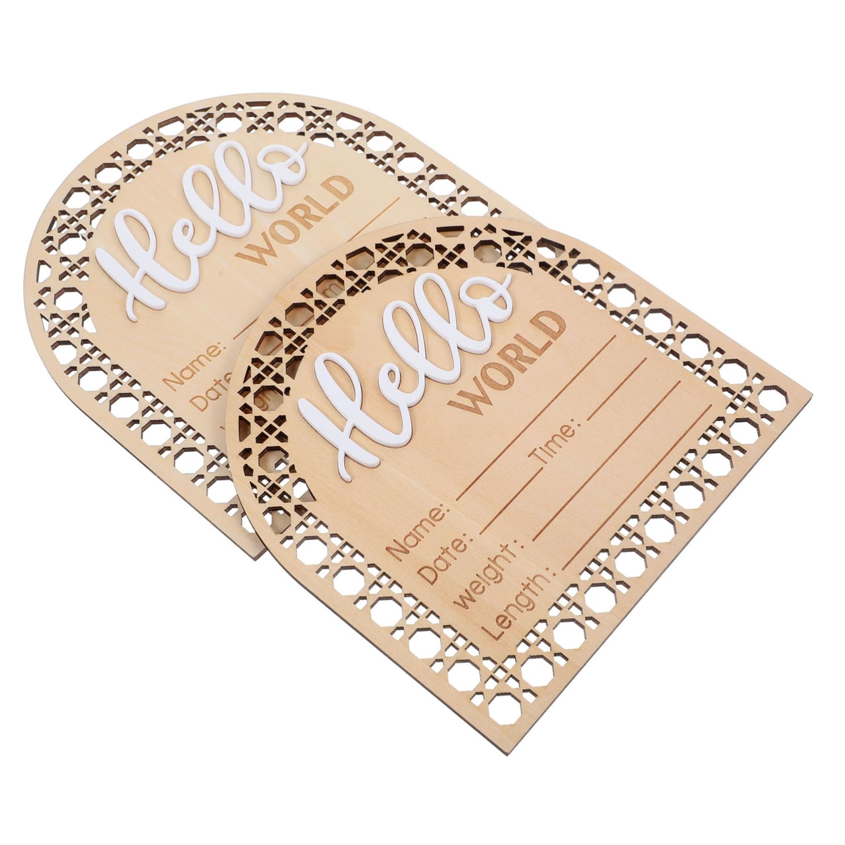 HAPINARY Smooth Wooden Baby Birth Sign Anniversary Custom Welcome Banner Handmade Name Sign