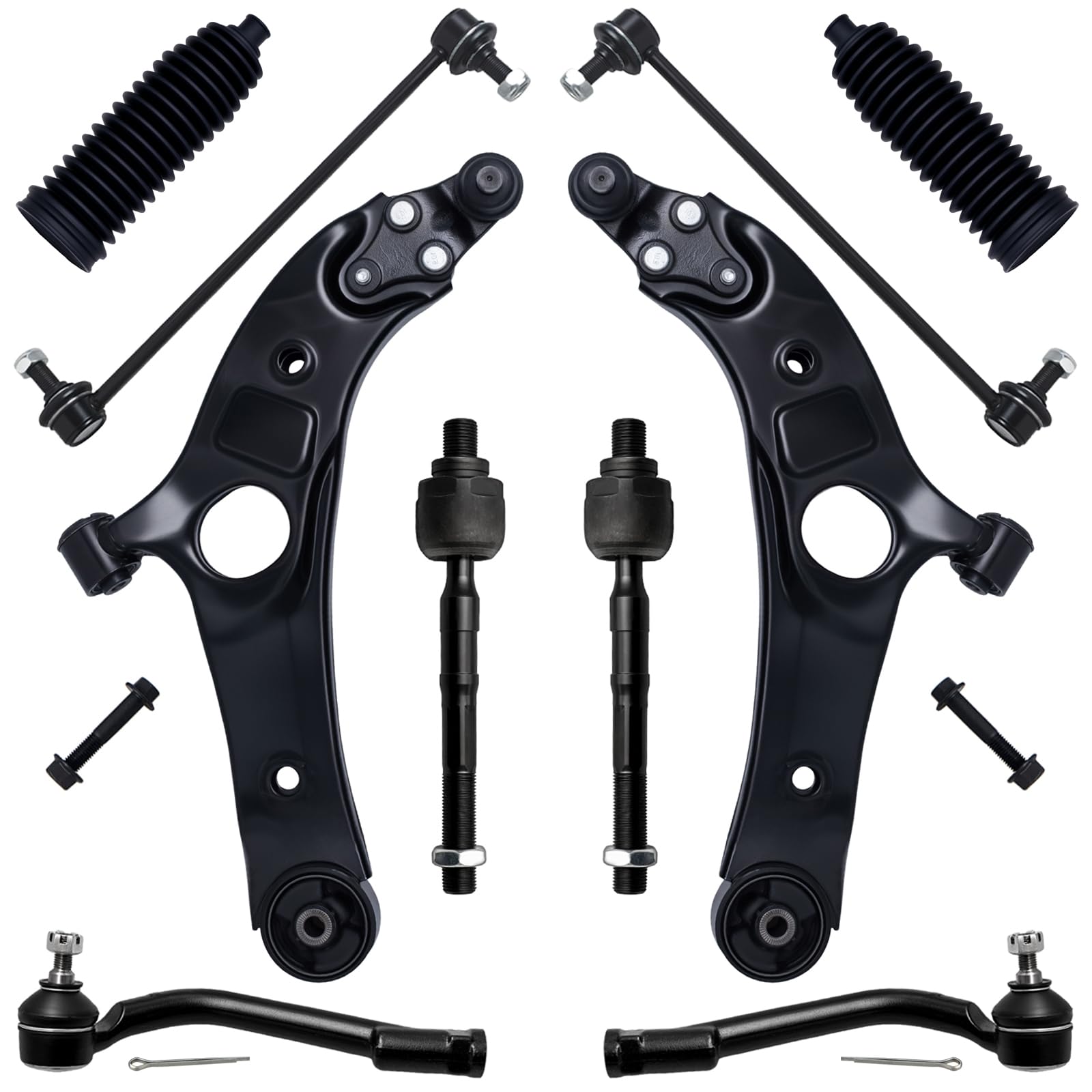 AUQDD 10Pc Front Suspension Kit Fit For 13-18 Hy-undai Santa Fe Sport /14-15 Ki-a Sorento, Lower Control Arm Ball Joint 2 Sway Bar Link 4 Outer Inner